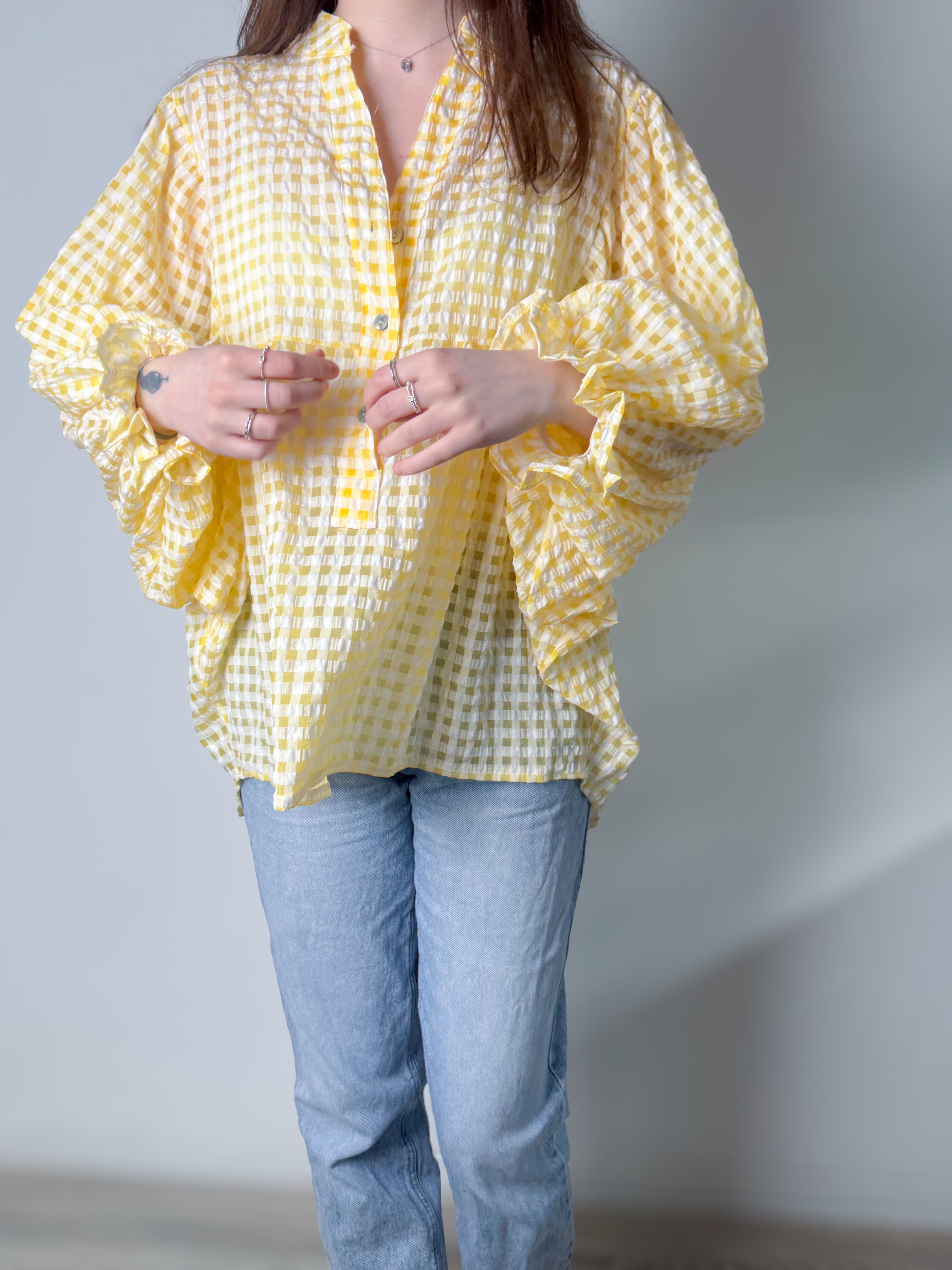 Vichy-Karo Bluse - Gelb