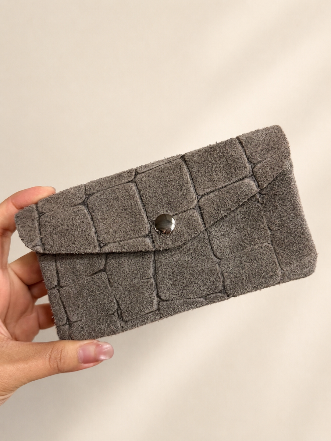 Croco-Optik Leder Geldbörse Medium