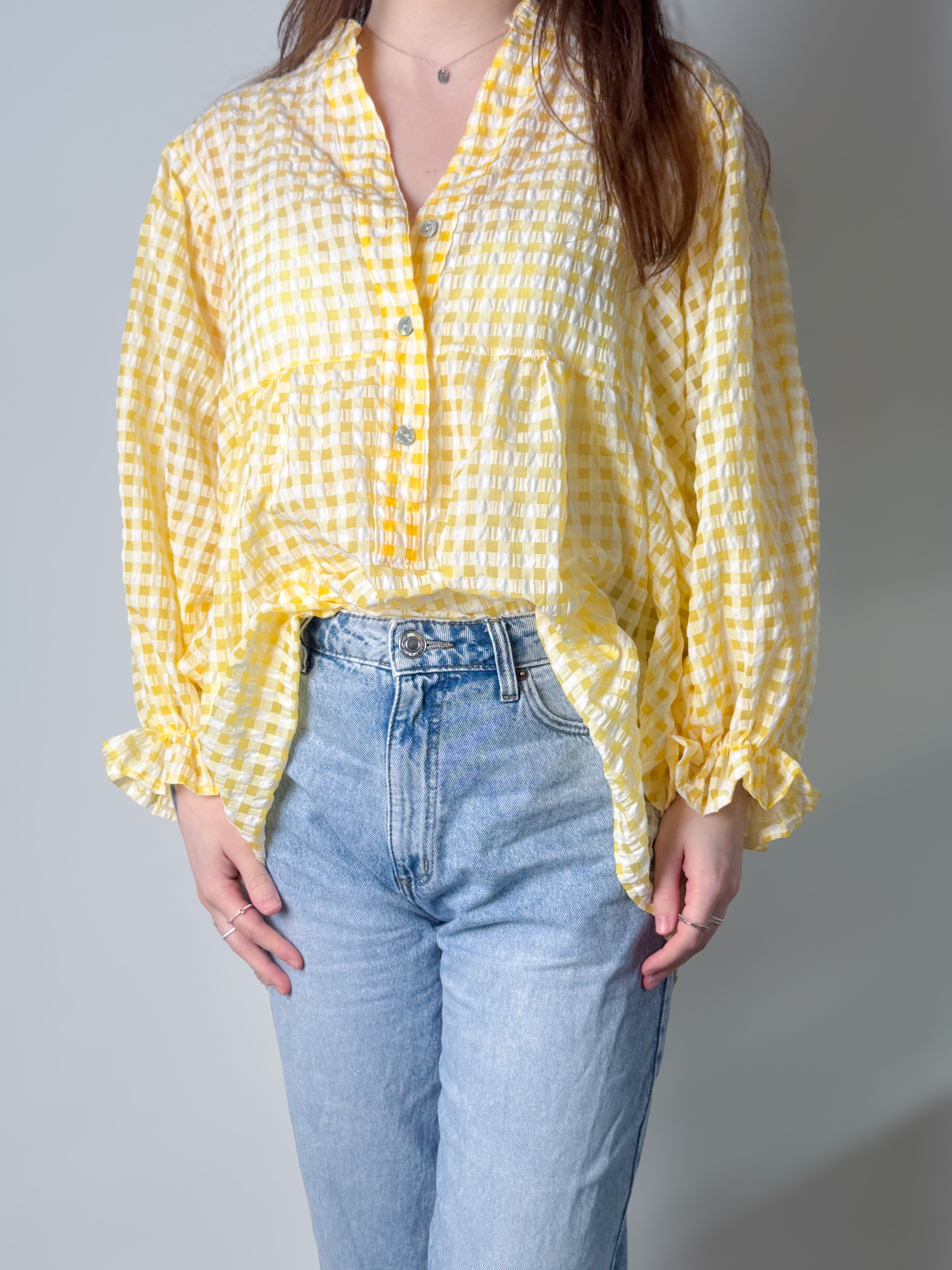 Vichy-Karo Bluse - Gelb