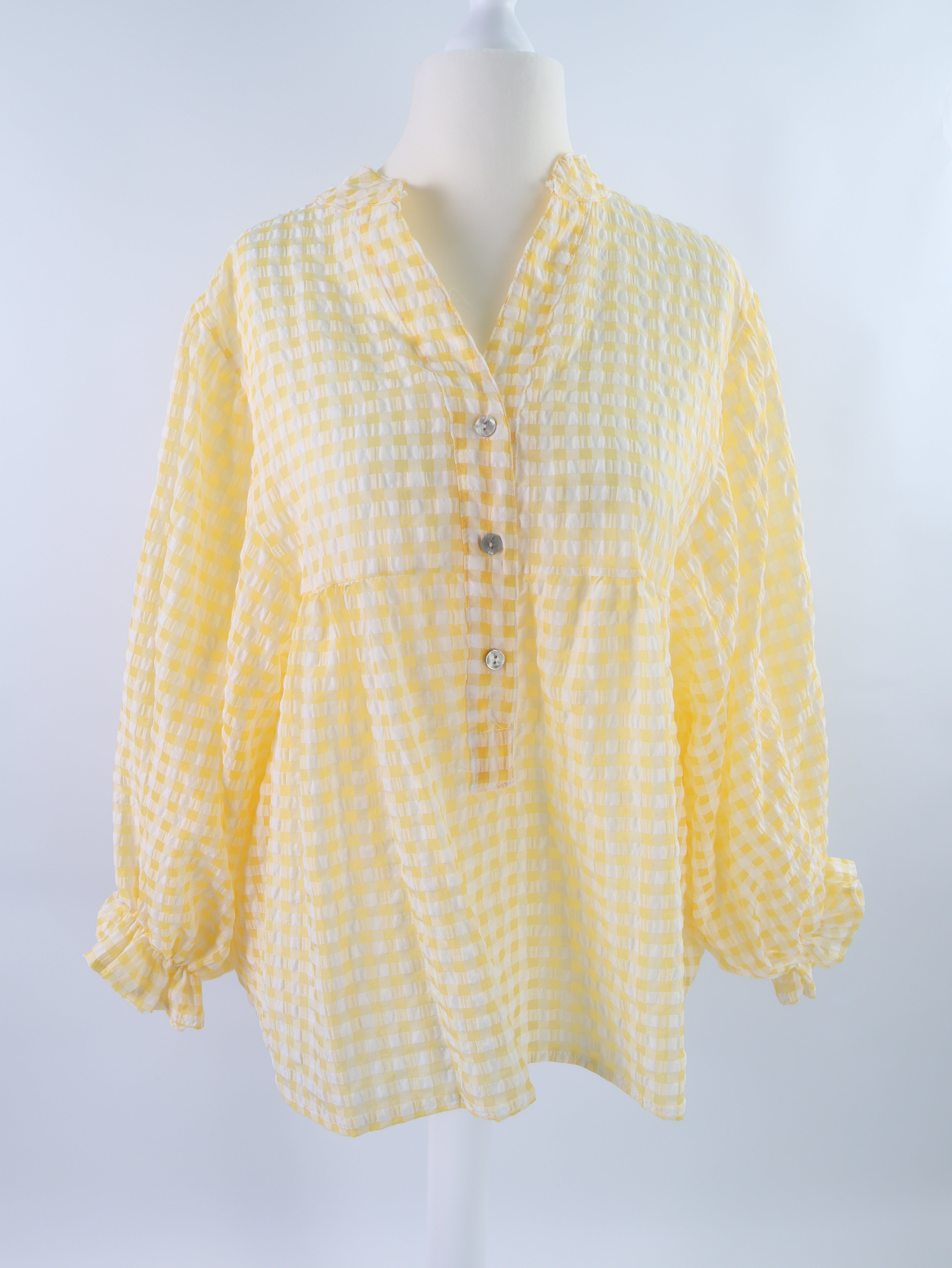 Vichy-Karo Bluse - Gelb