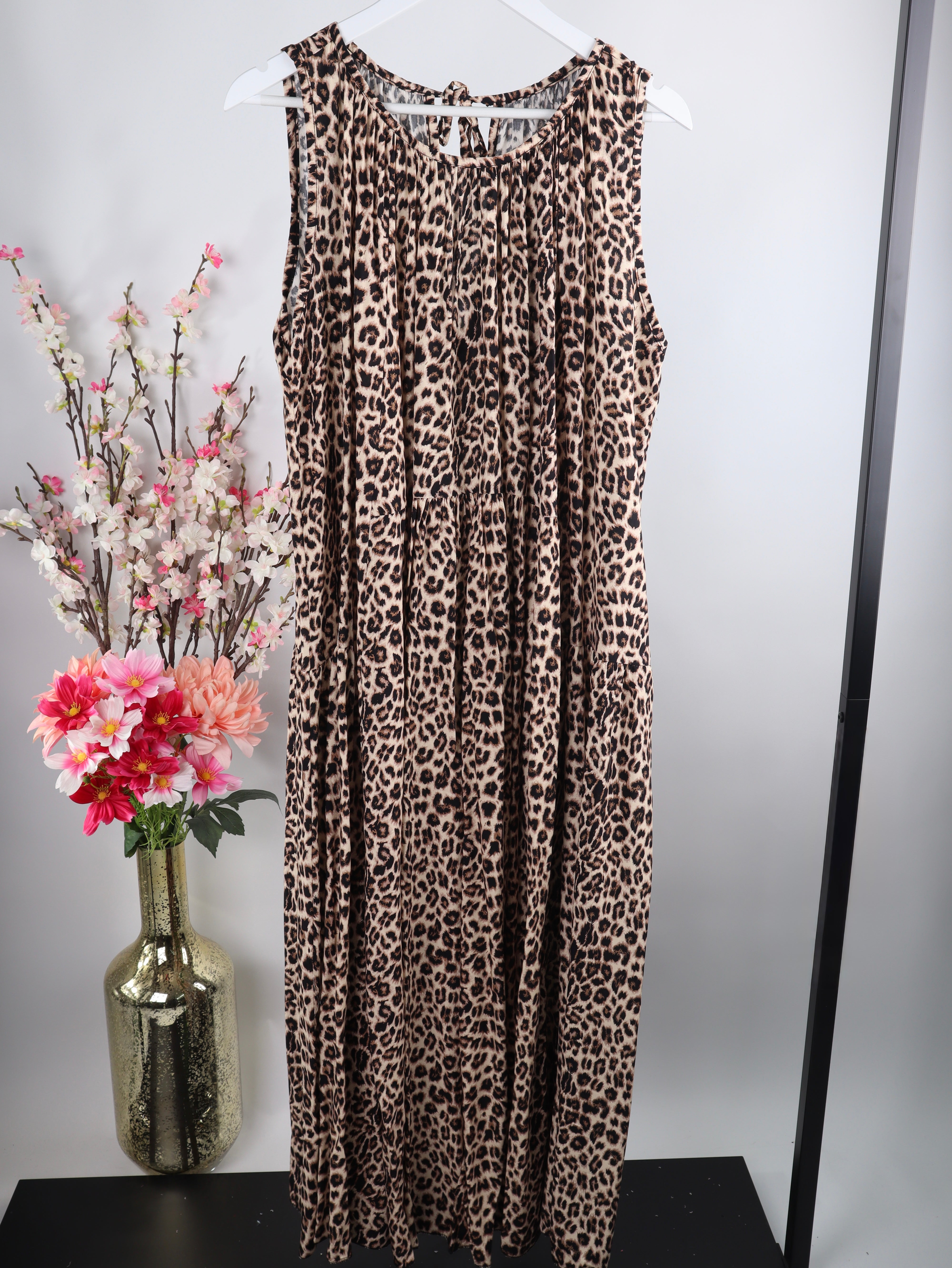 Viskose-Maxikleid mit Leo-Print