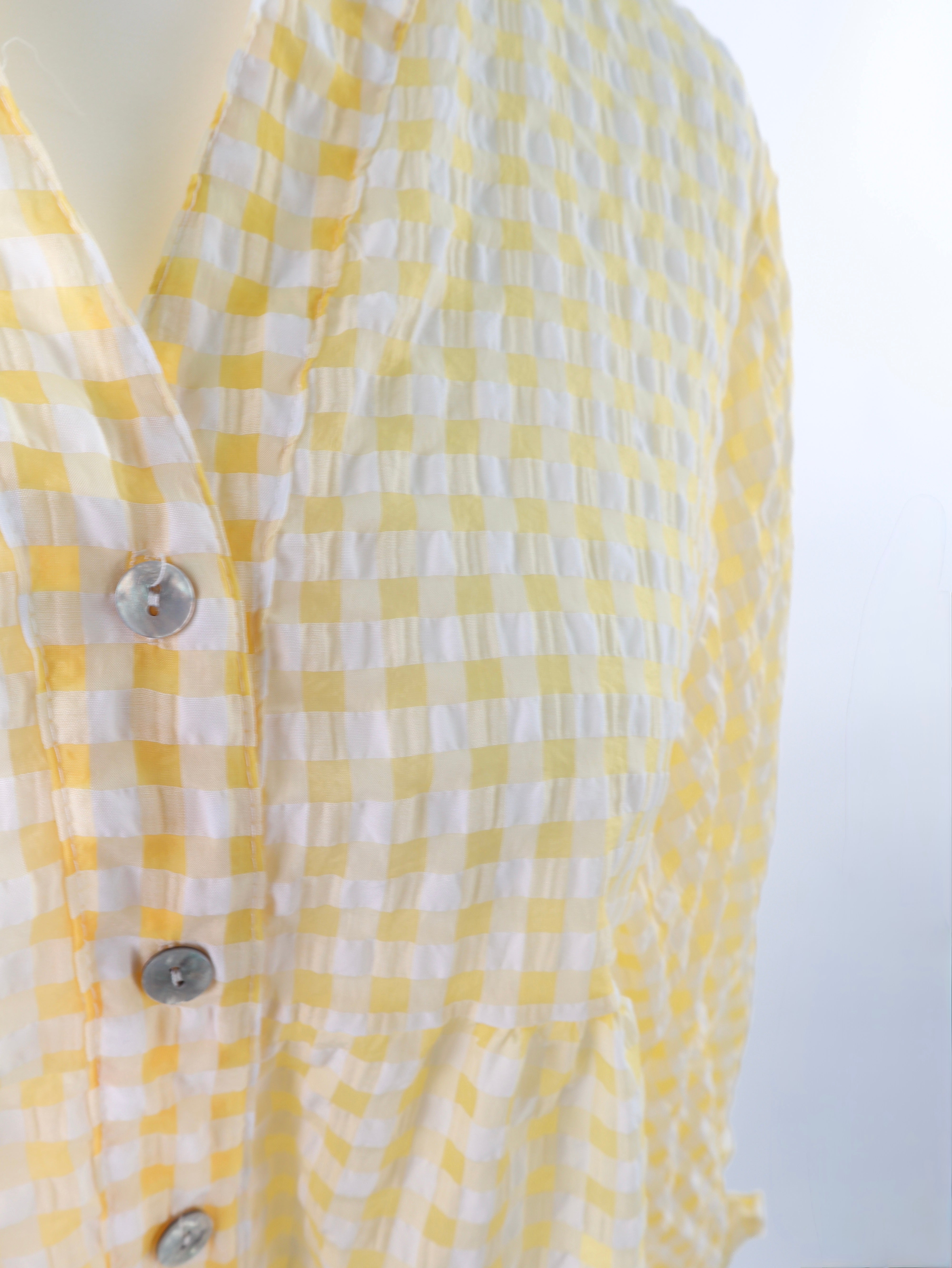 Vichy-Karo Bluse - Gelb