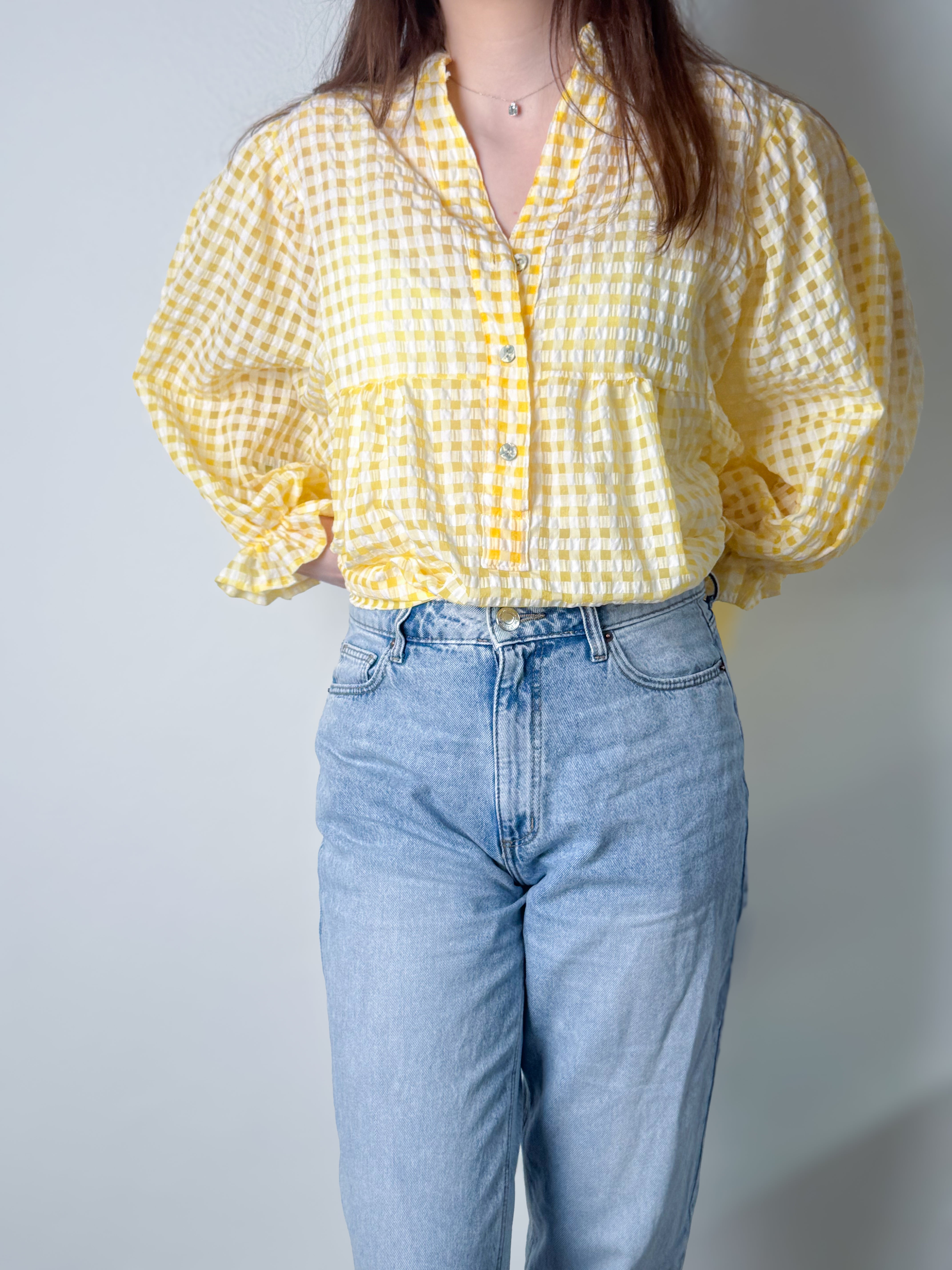 Vichy-Karo Bluse - Gelb