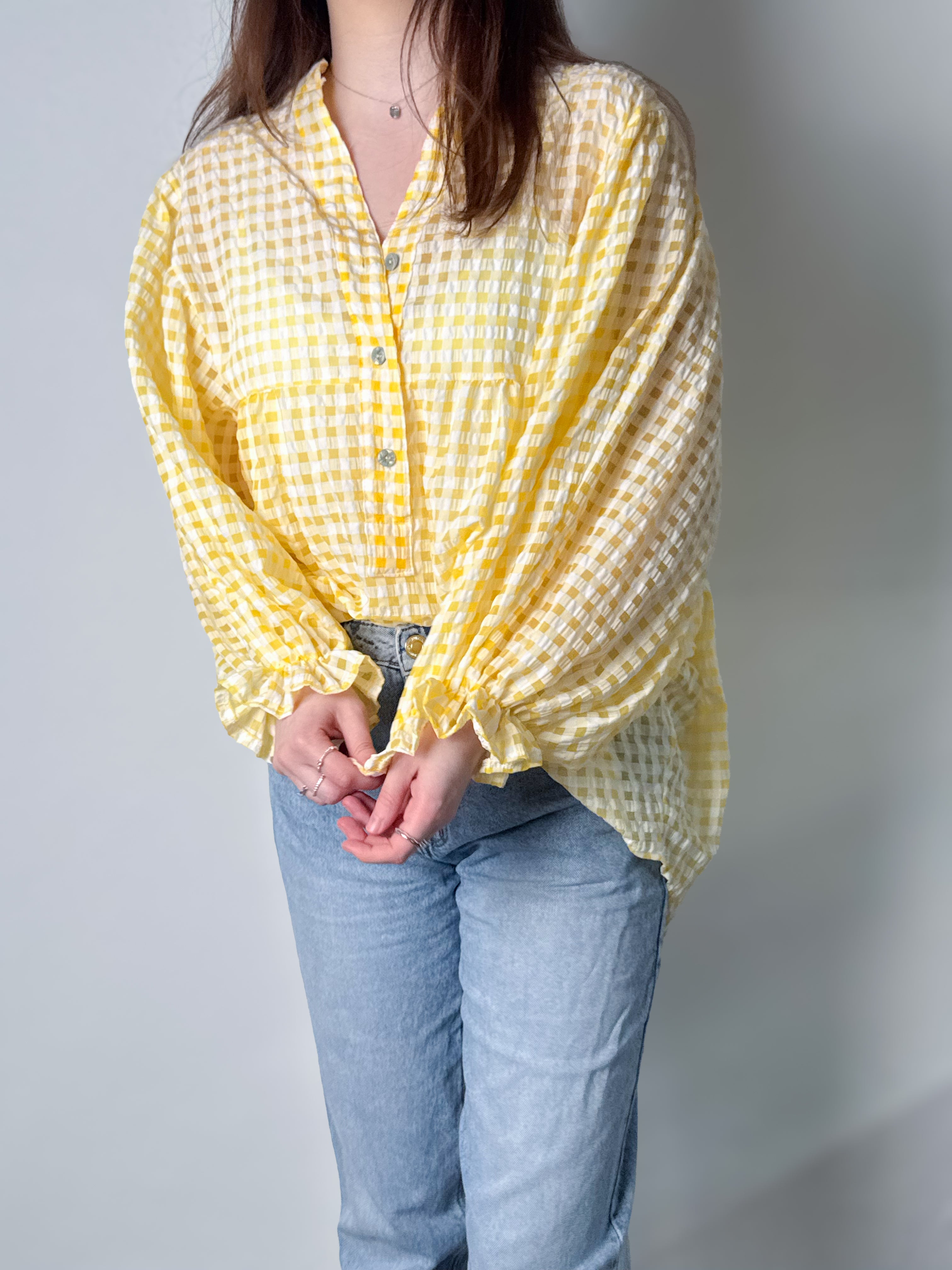 Vichy-Karo Bluse - Gelb