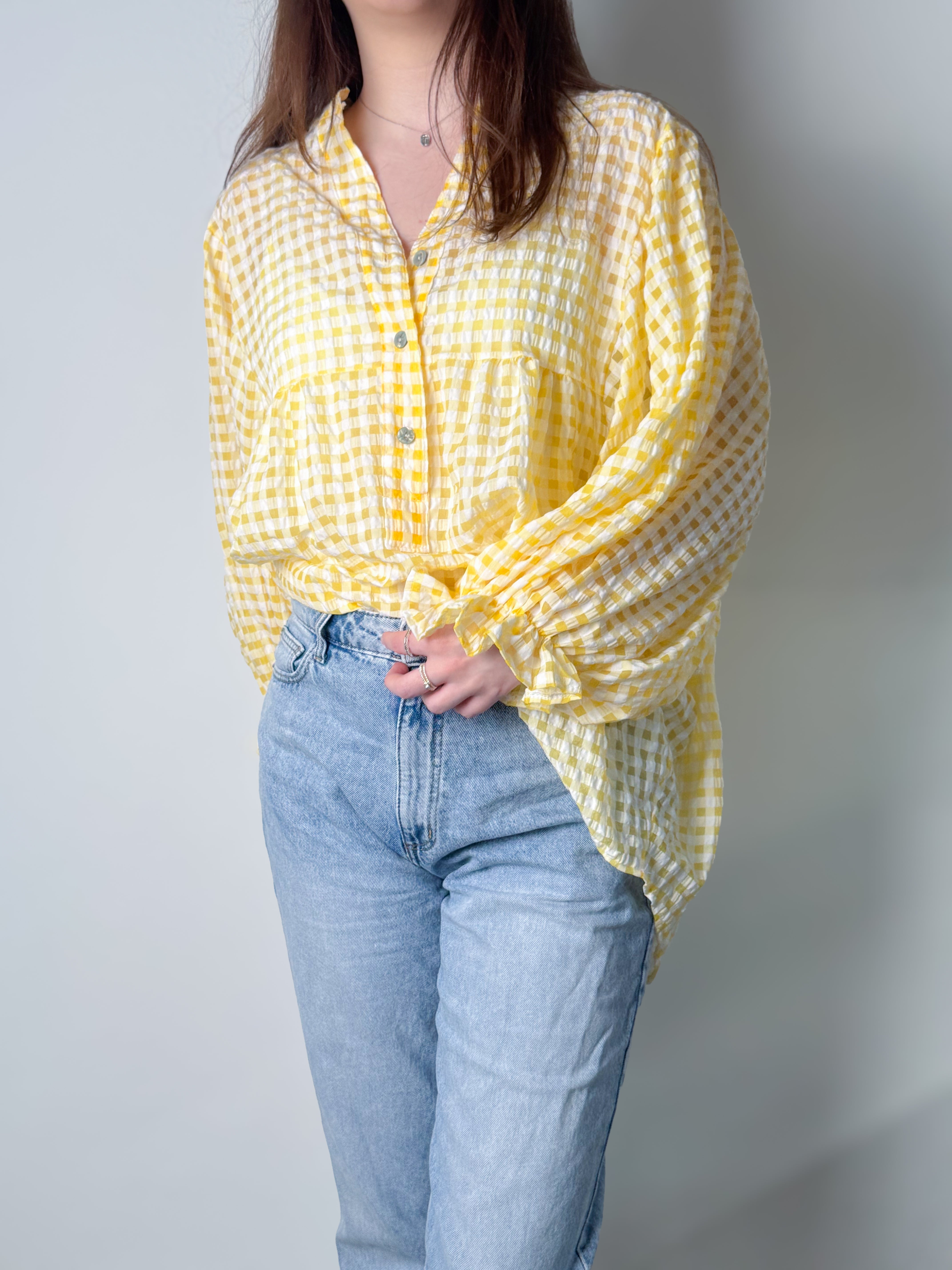 Vichy-Karo Bluse - Gelb