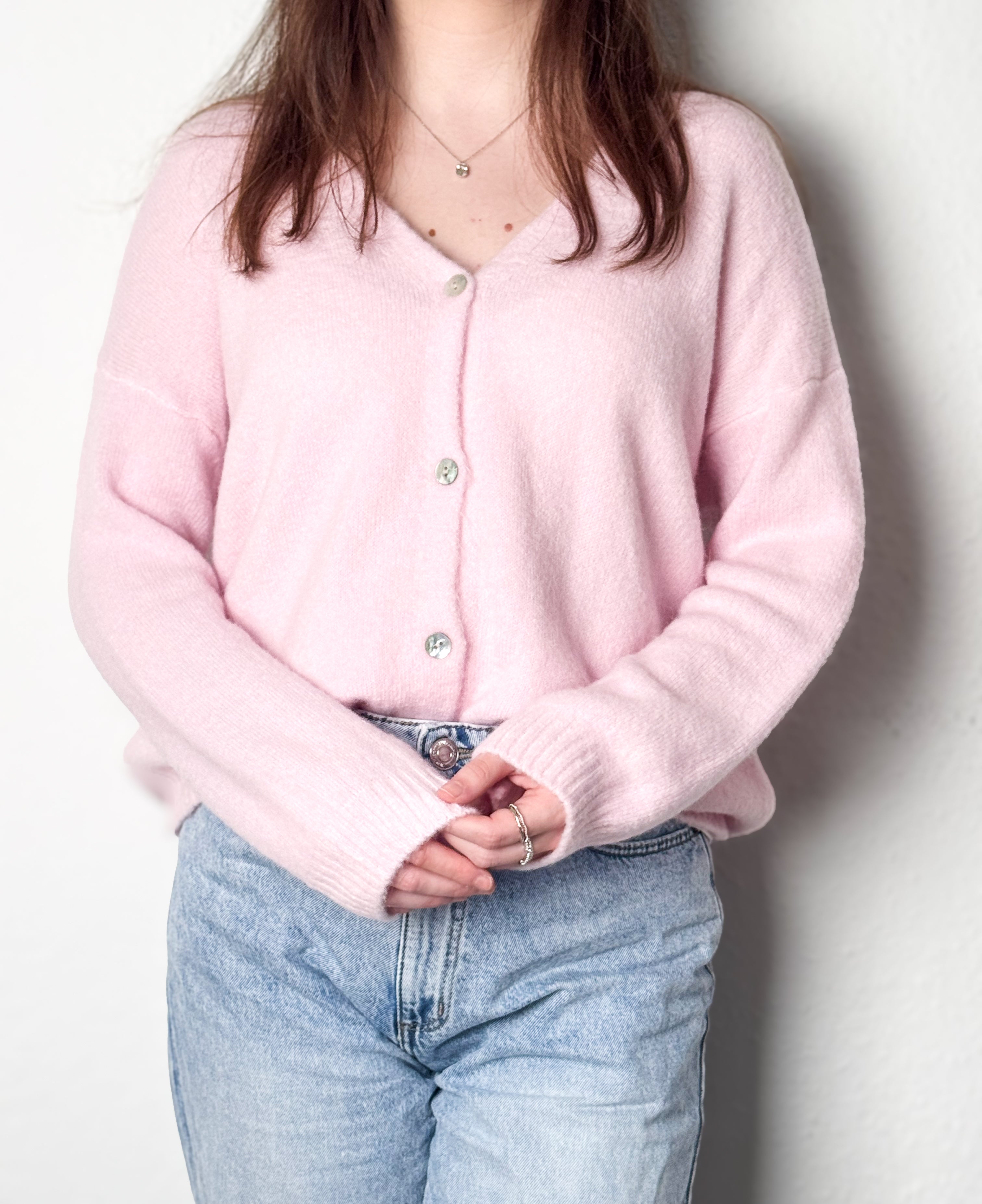 Strickjacke Alpaka - Rosa