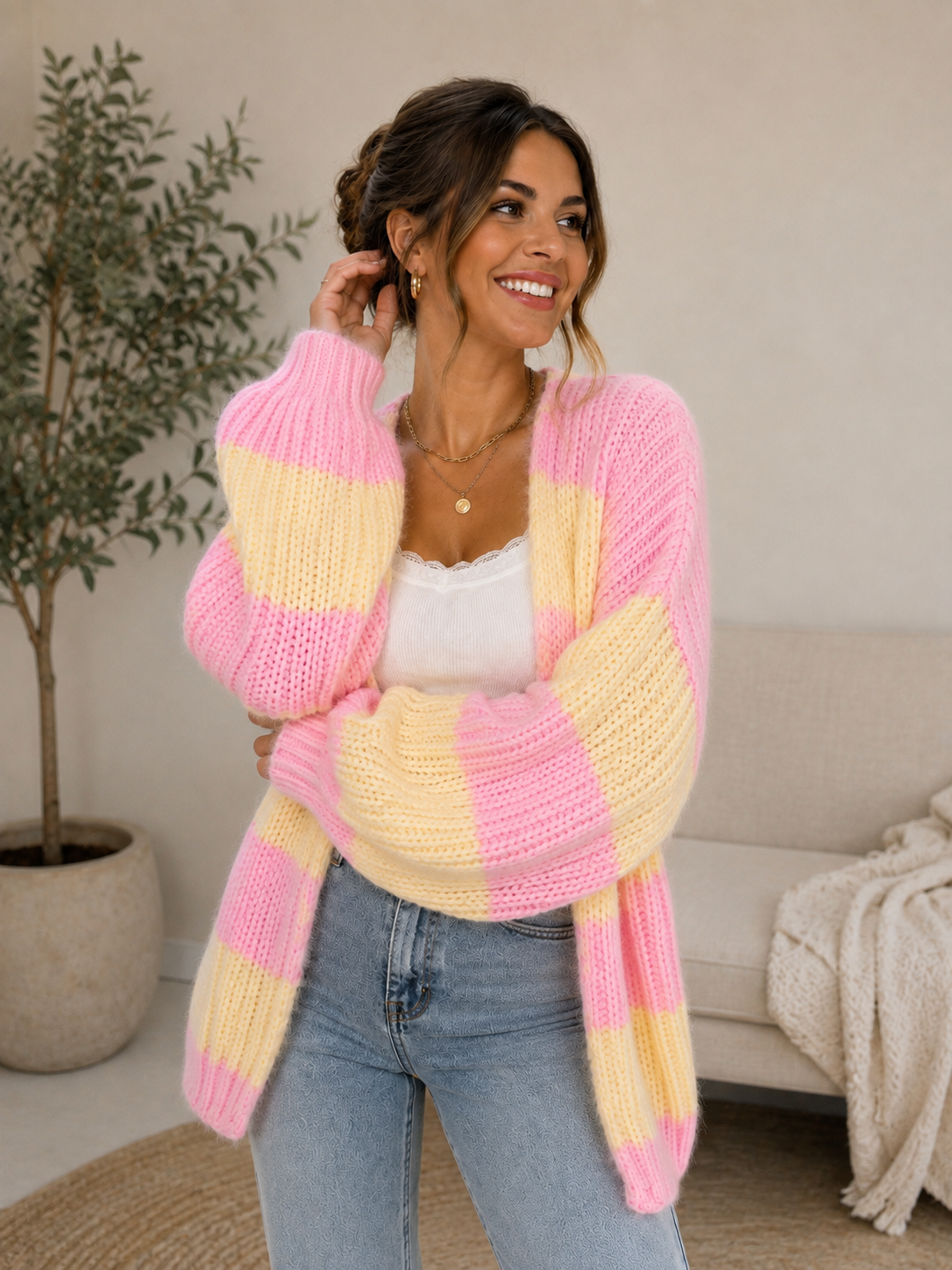 Strickjacke BOLD STRIPES