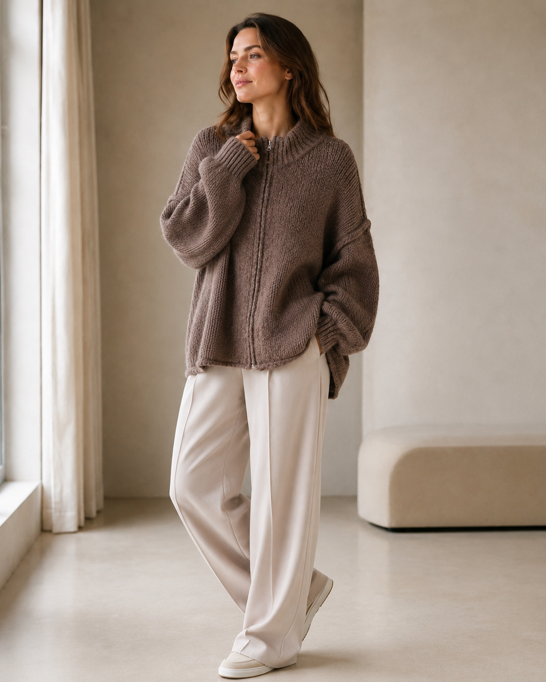 Strickjacke HIGH COLLAR