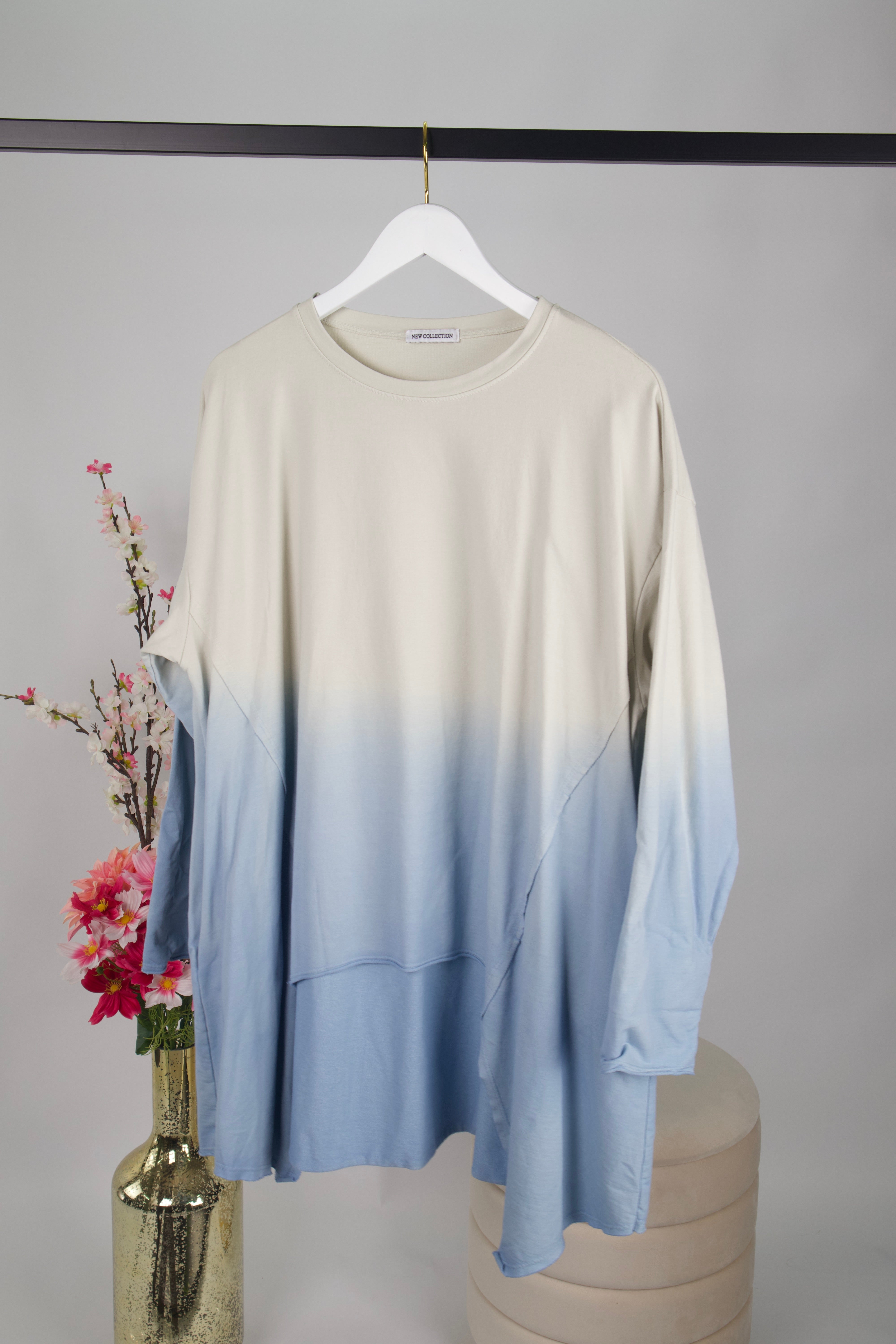 Oversize Langarmshirt mit Farbverlauf