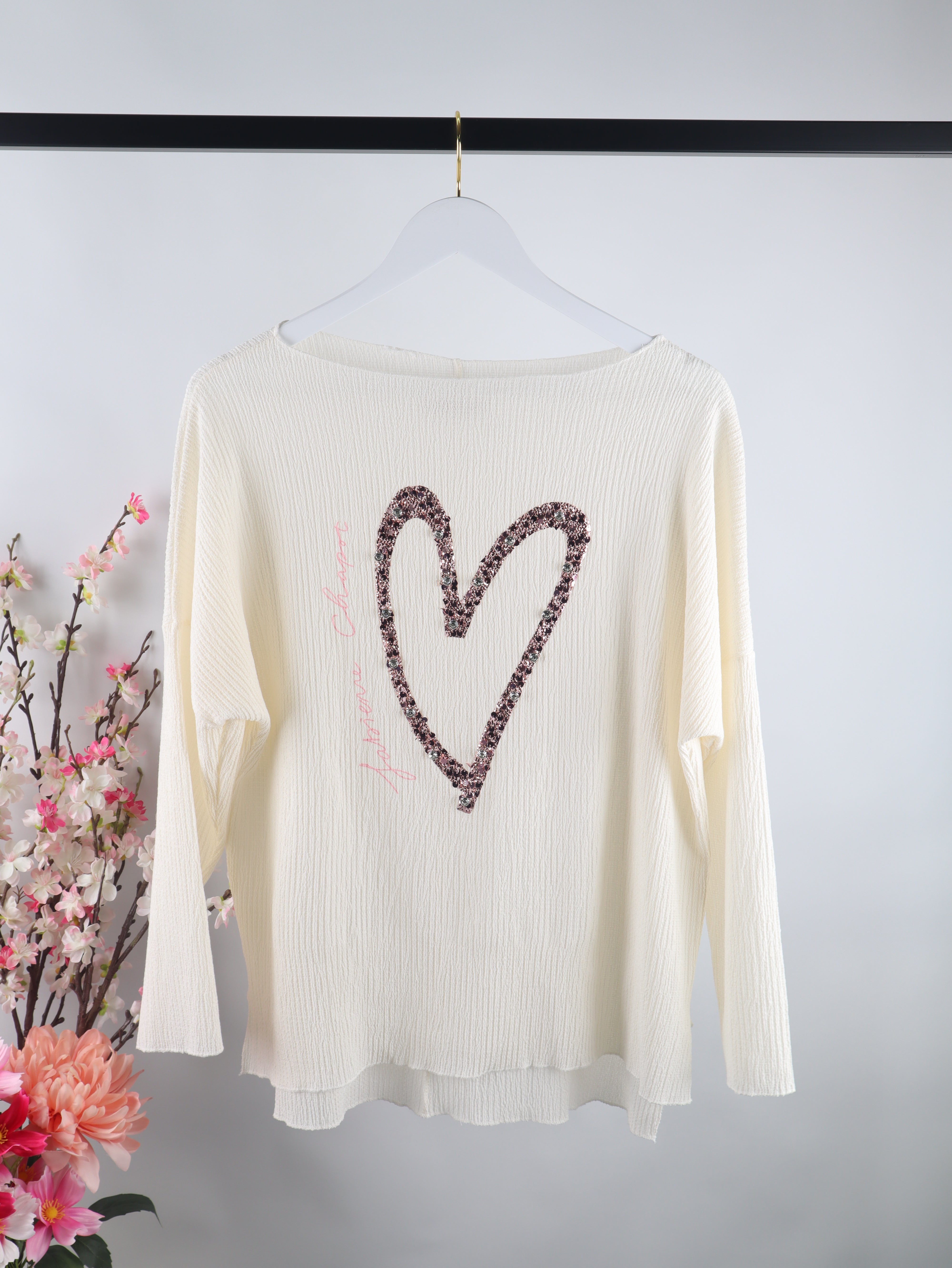 Langarmshirt "Glitzer-Herz"