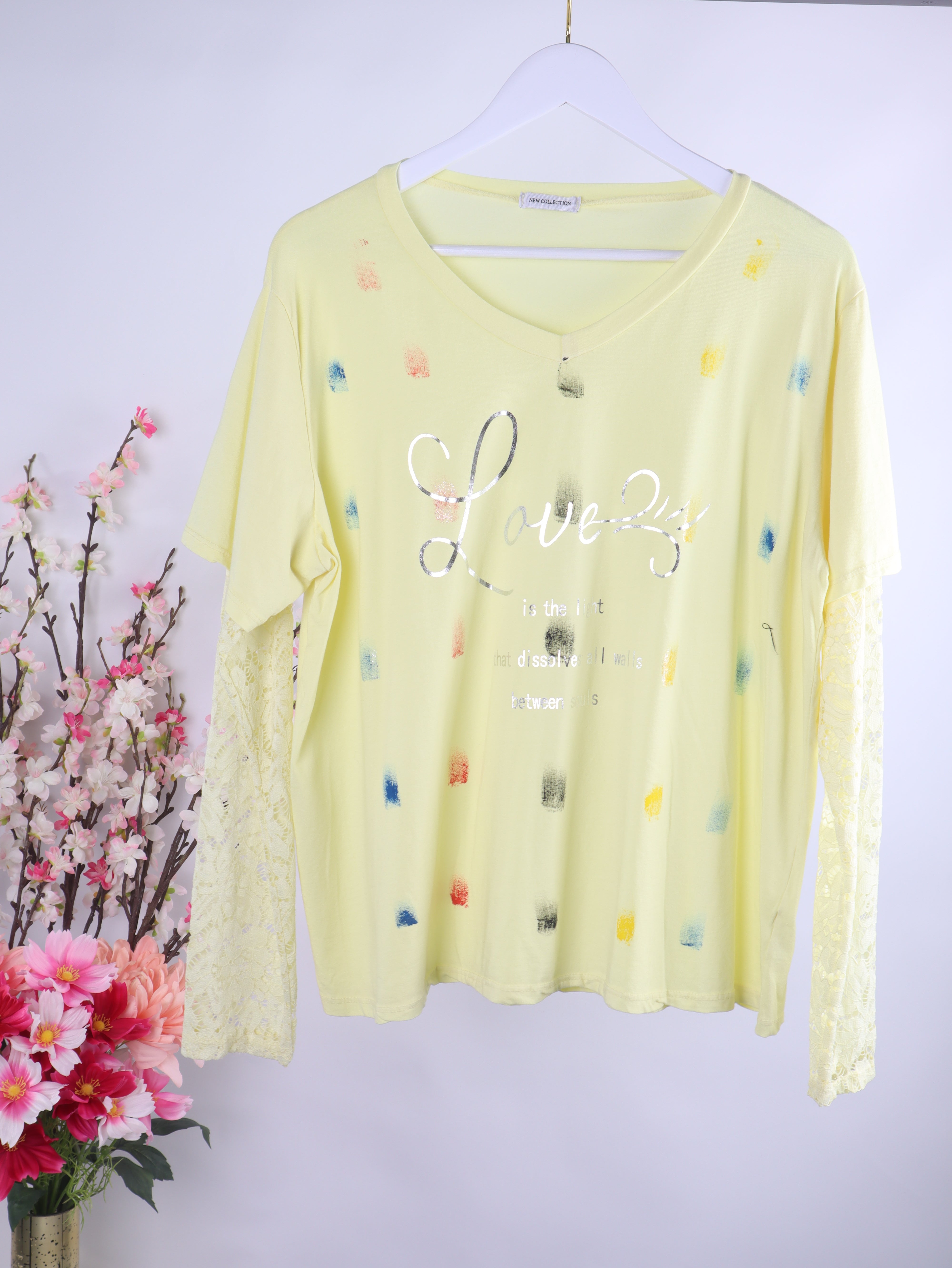 Love Shirt mit Spitze
