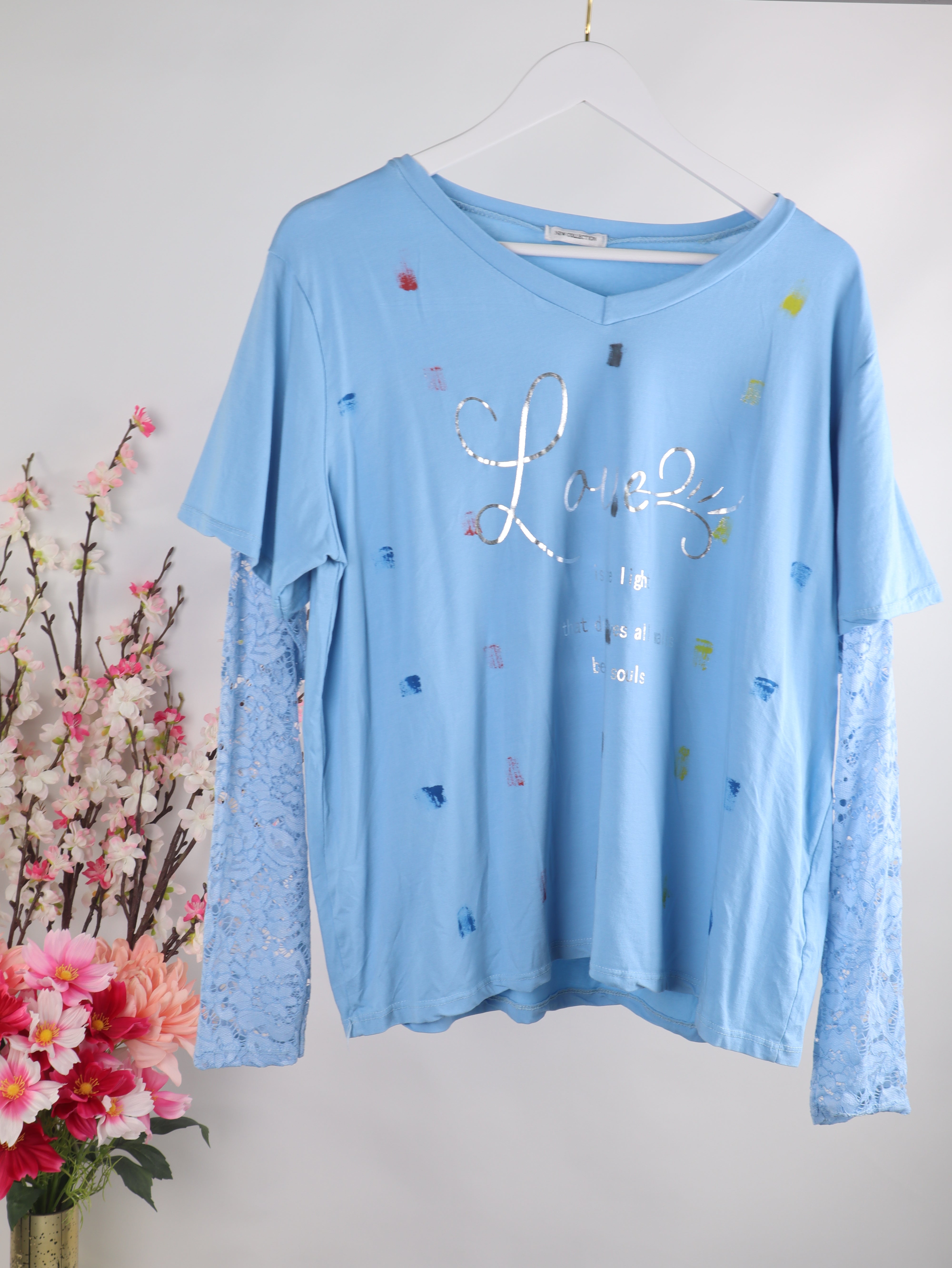 Love Shirt mit Spitze