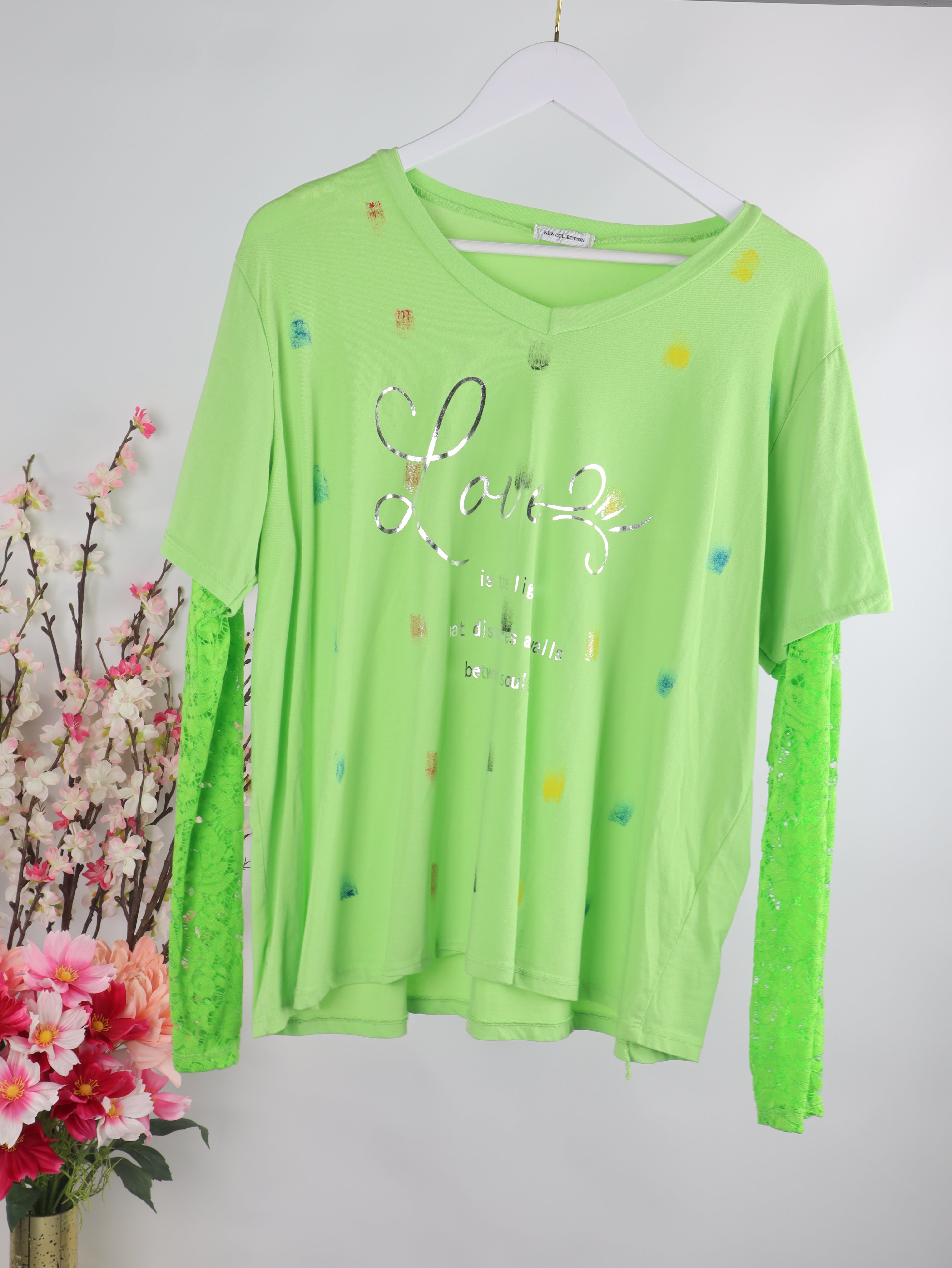 Love Shirt mit Spitze