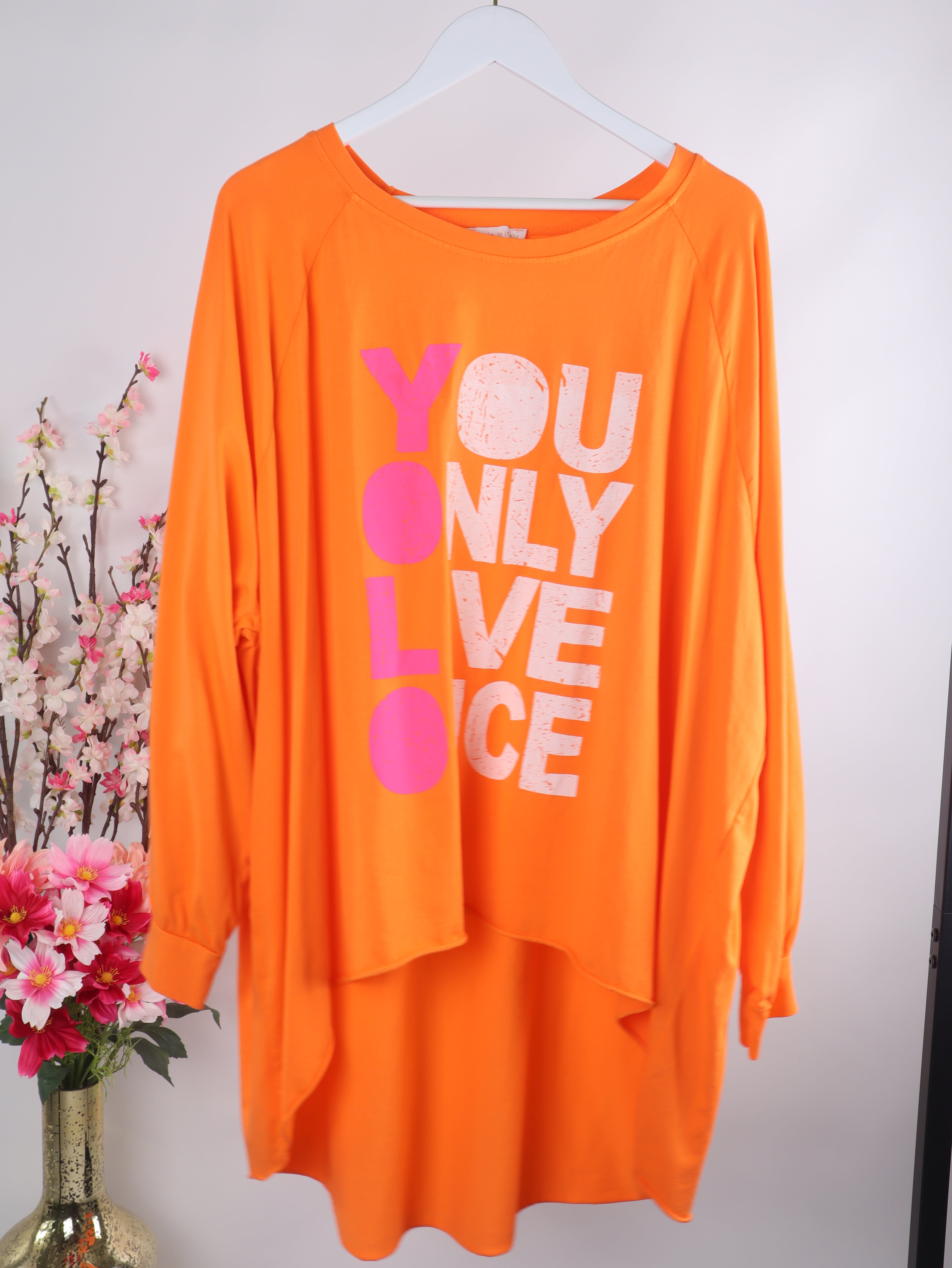 Oversize Langarmshirt „YOU ONLY LIVE ONCE“