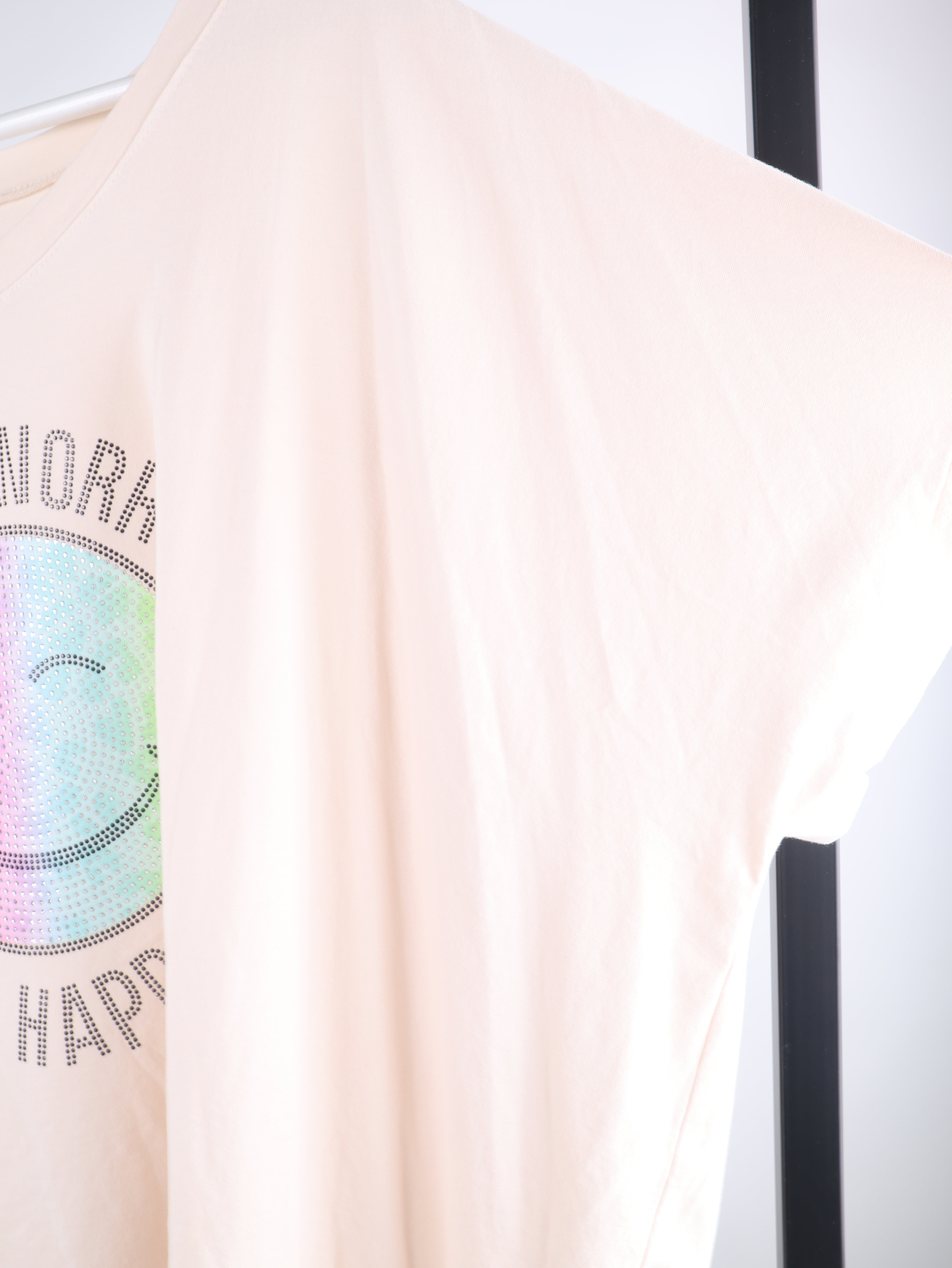 Oversize Shirt „Don’t Worry Be Happy“ mit Strass Smiley