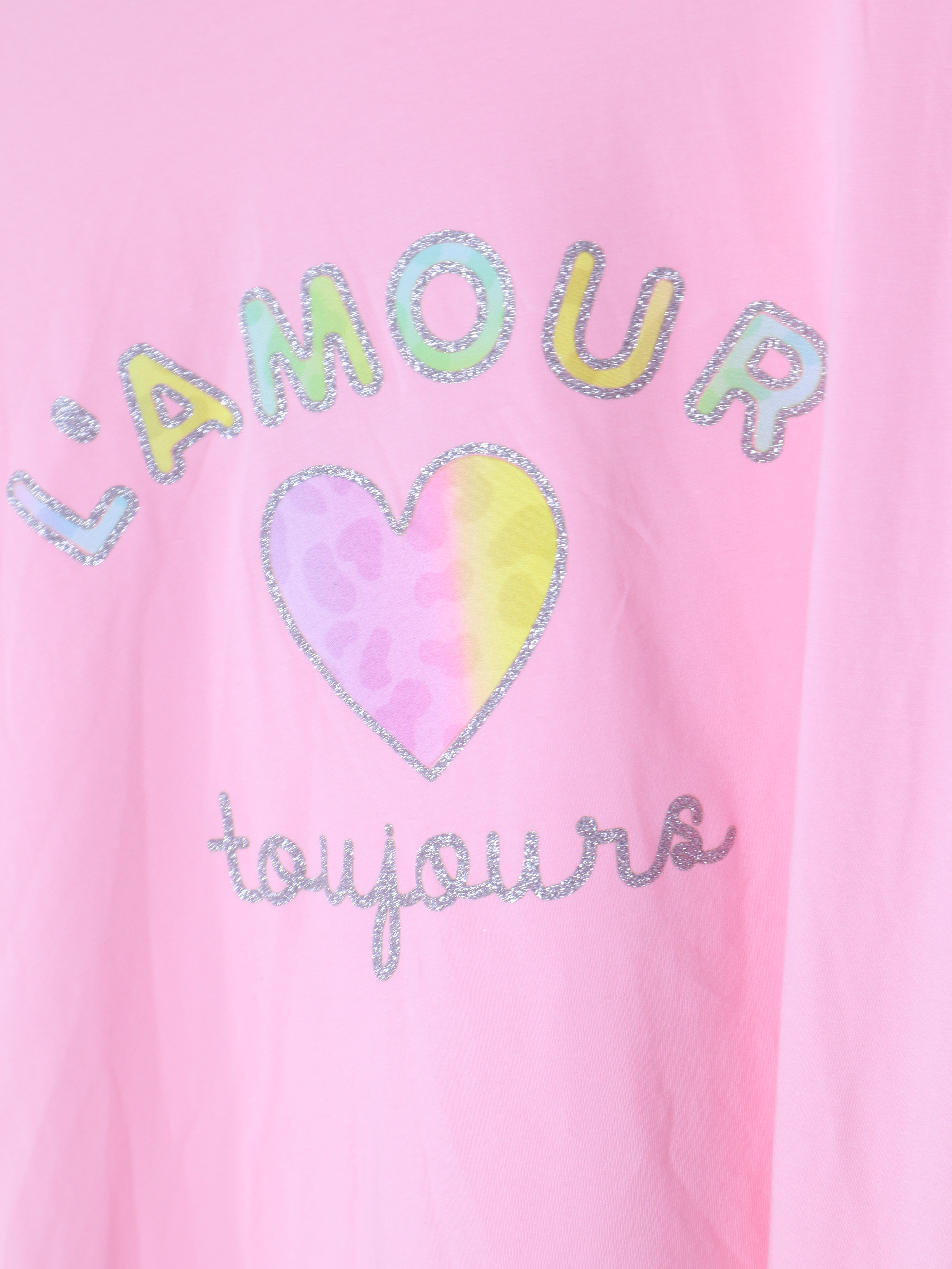 Oversize Shirt „L’AMOUR toujours“ mit Spitze & Kapuze