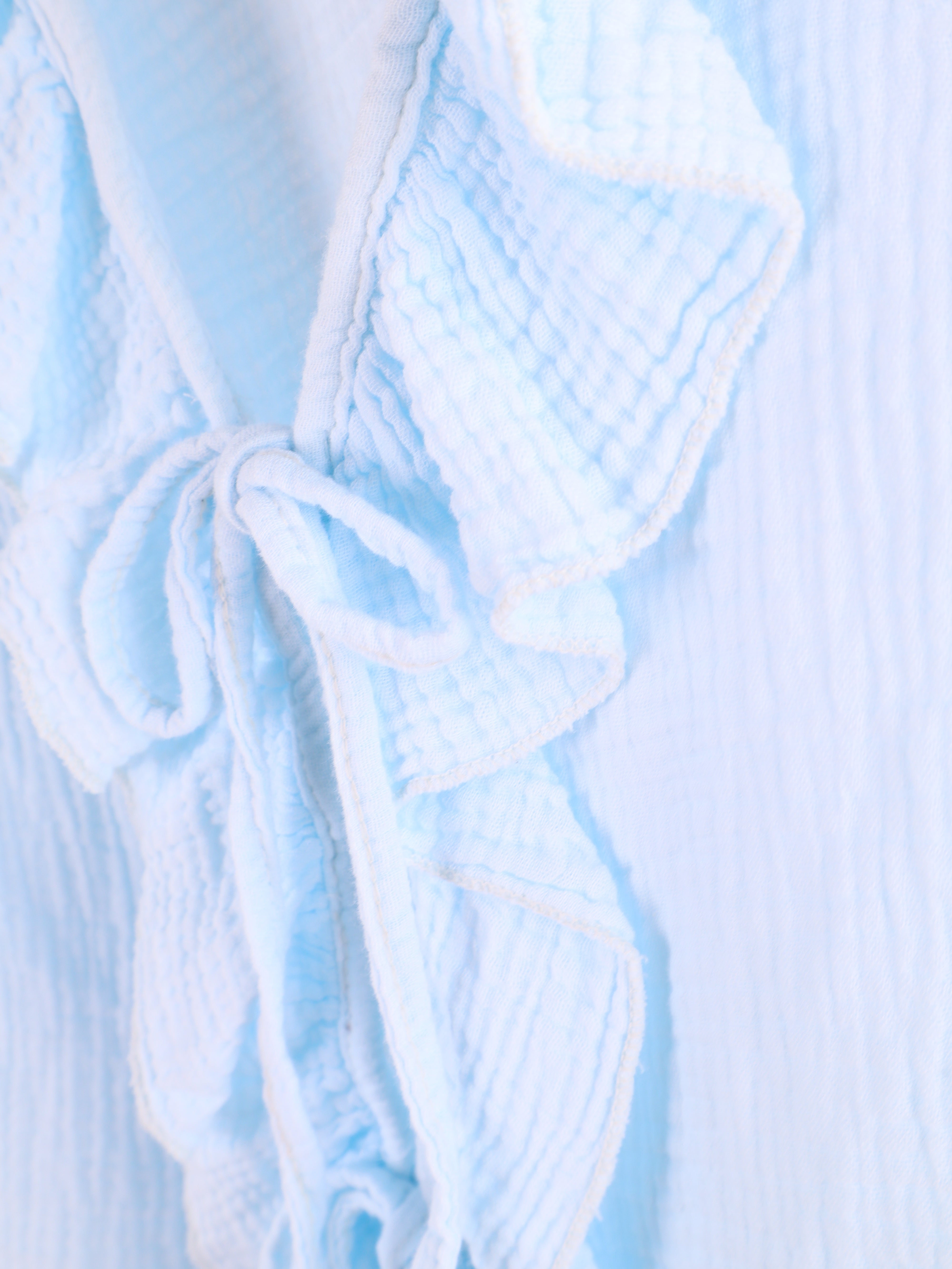 Musselin Bluse mit Rüschen & Bindeband