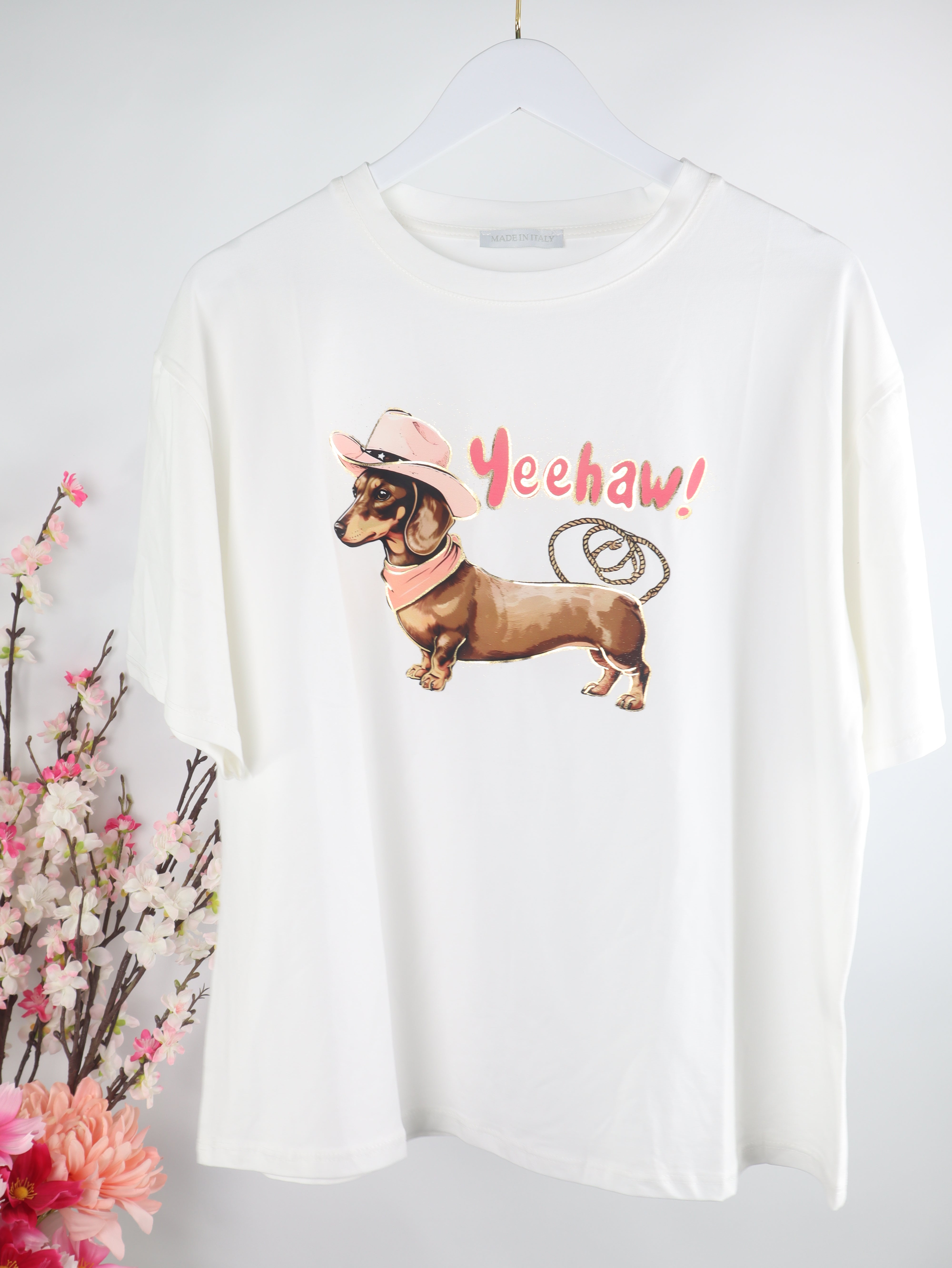 T-Shirt mit Cowboy Dackel Print