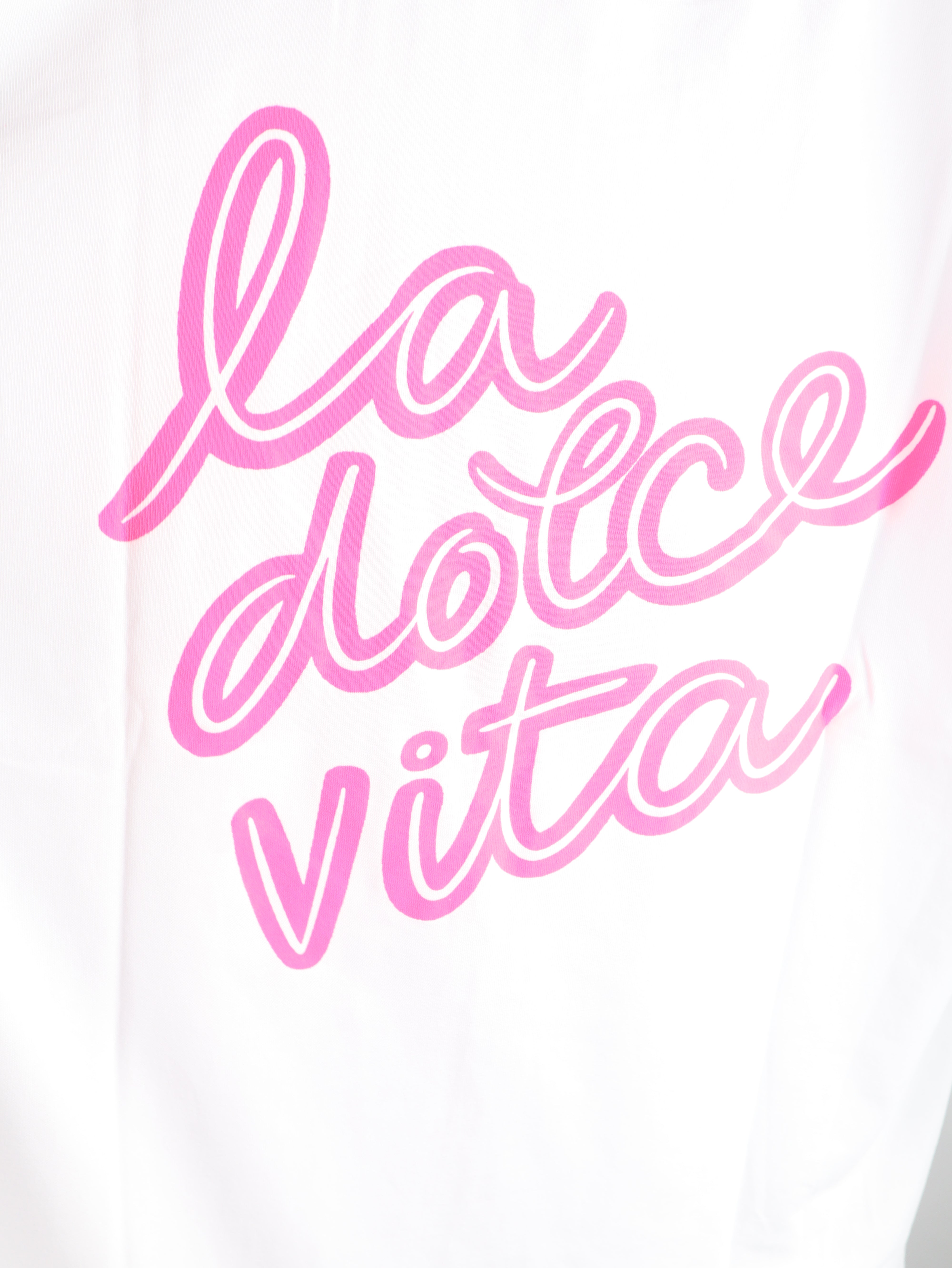 T-Shirt „La Dolce Vita“ mit Neon-Pink Print