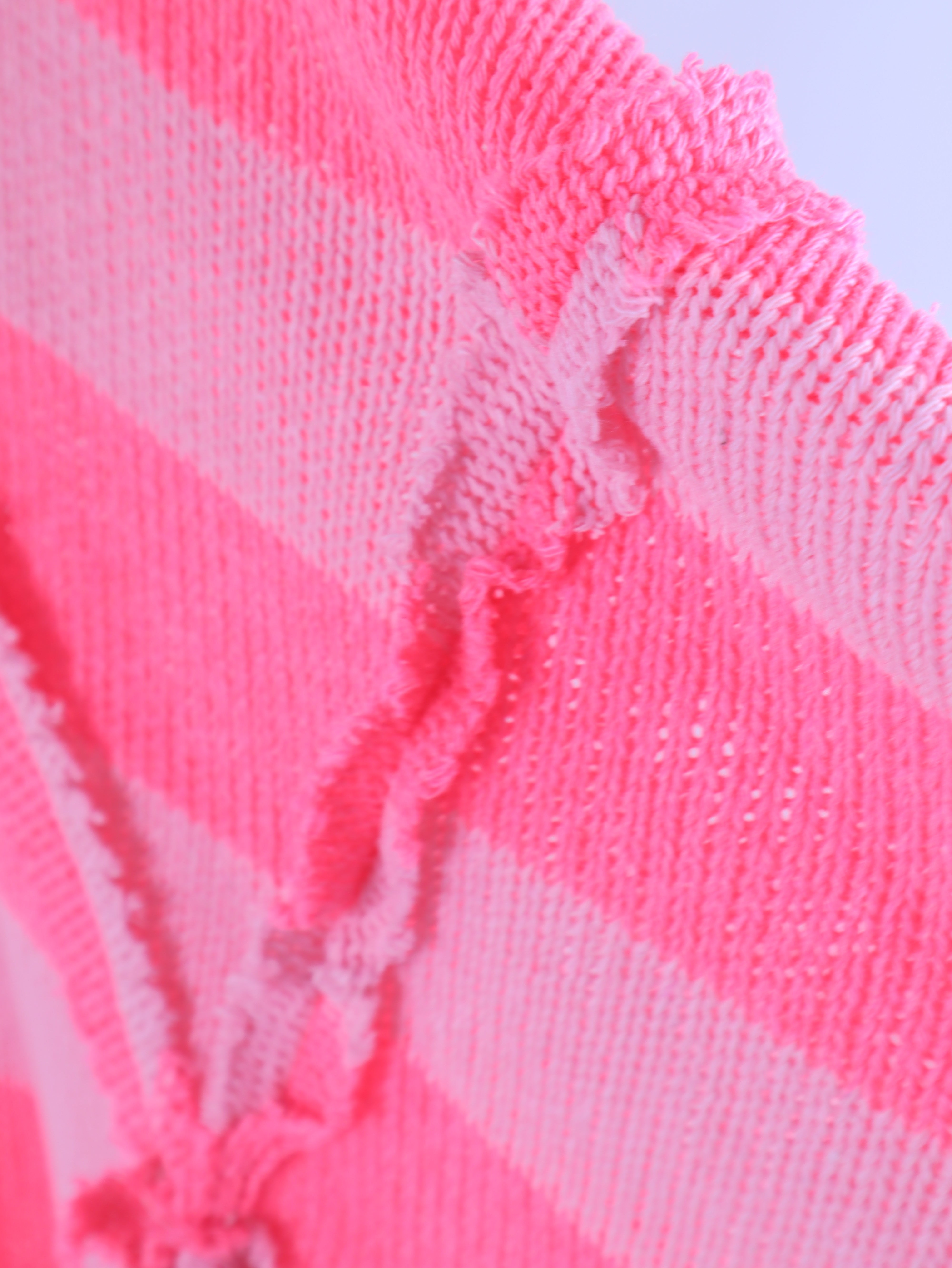 Oversize Häkelshirt mit Streifen