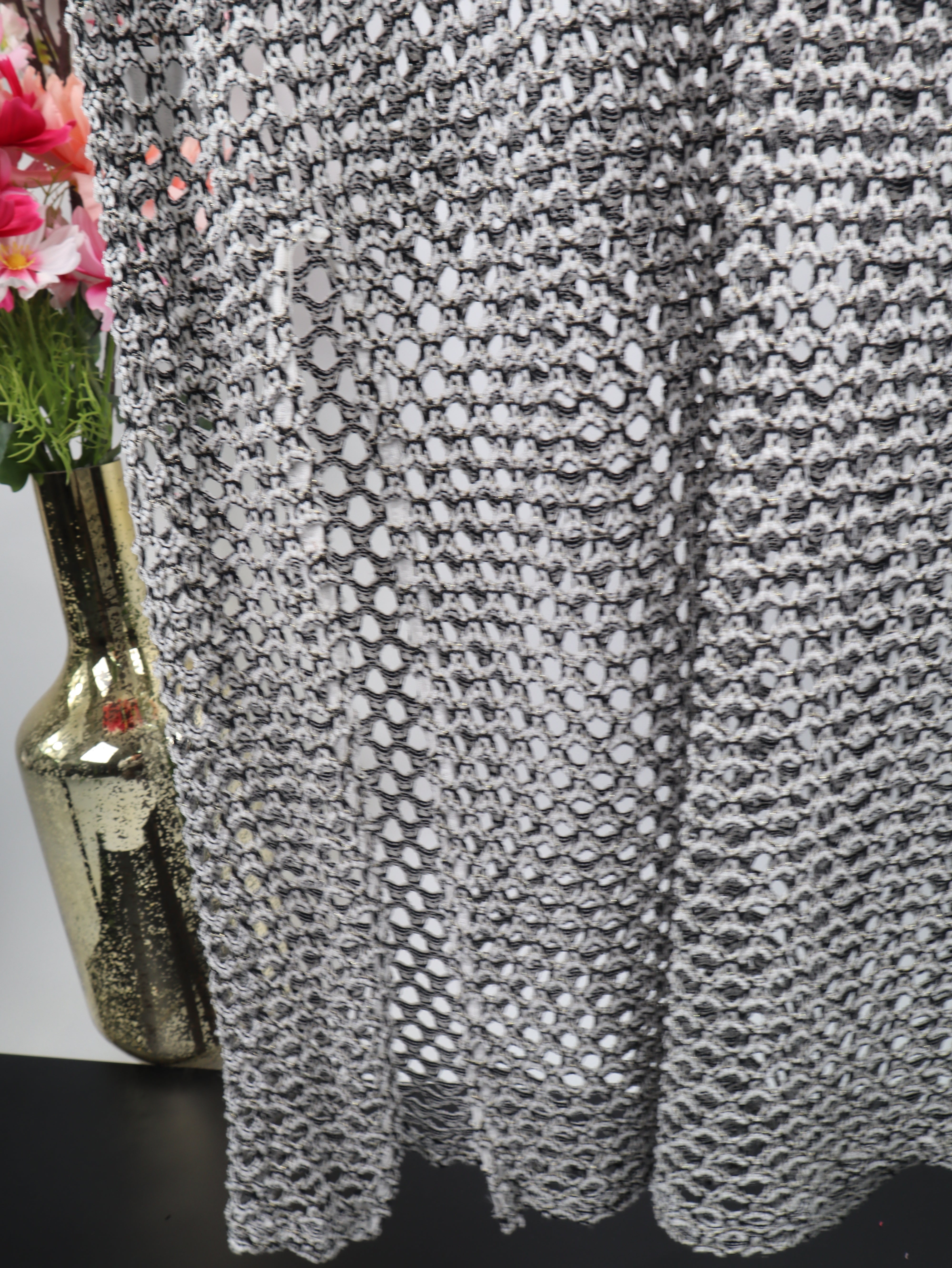 Oversize Strickkleid mit Boho Netzoptik