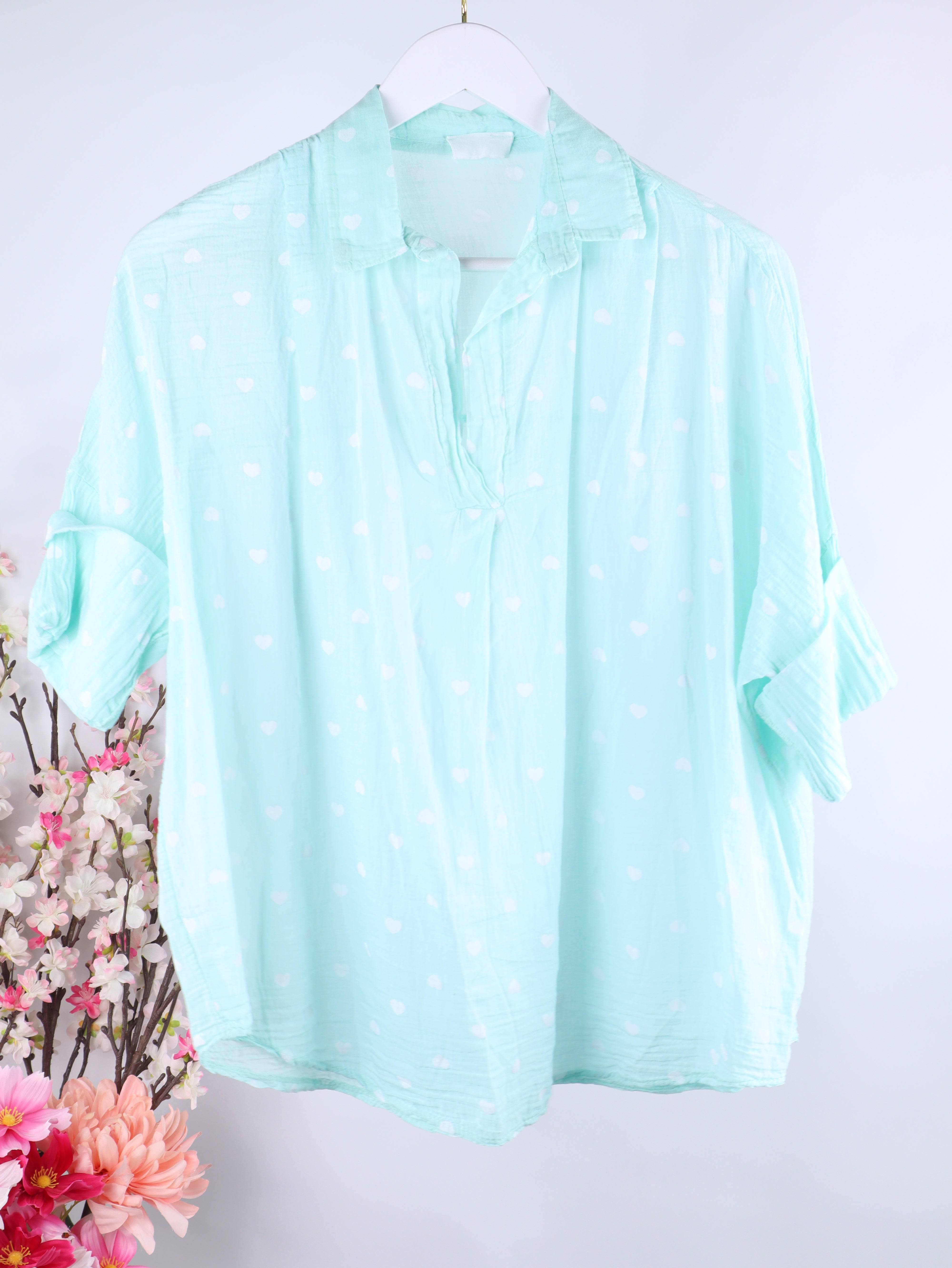 Leichte Bluse mit Herzen