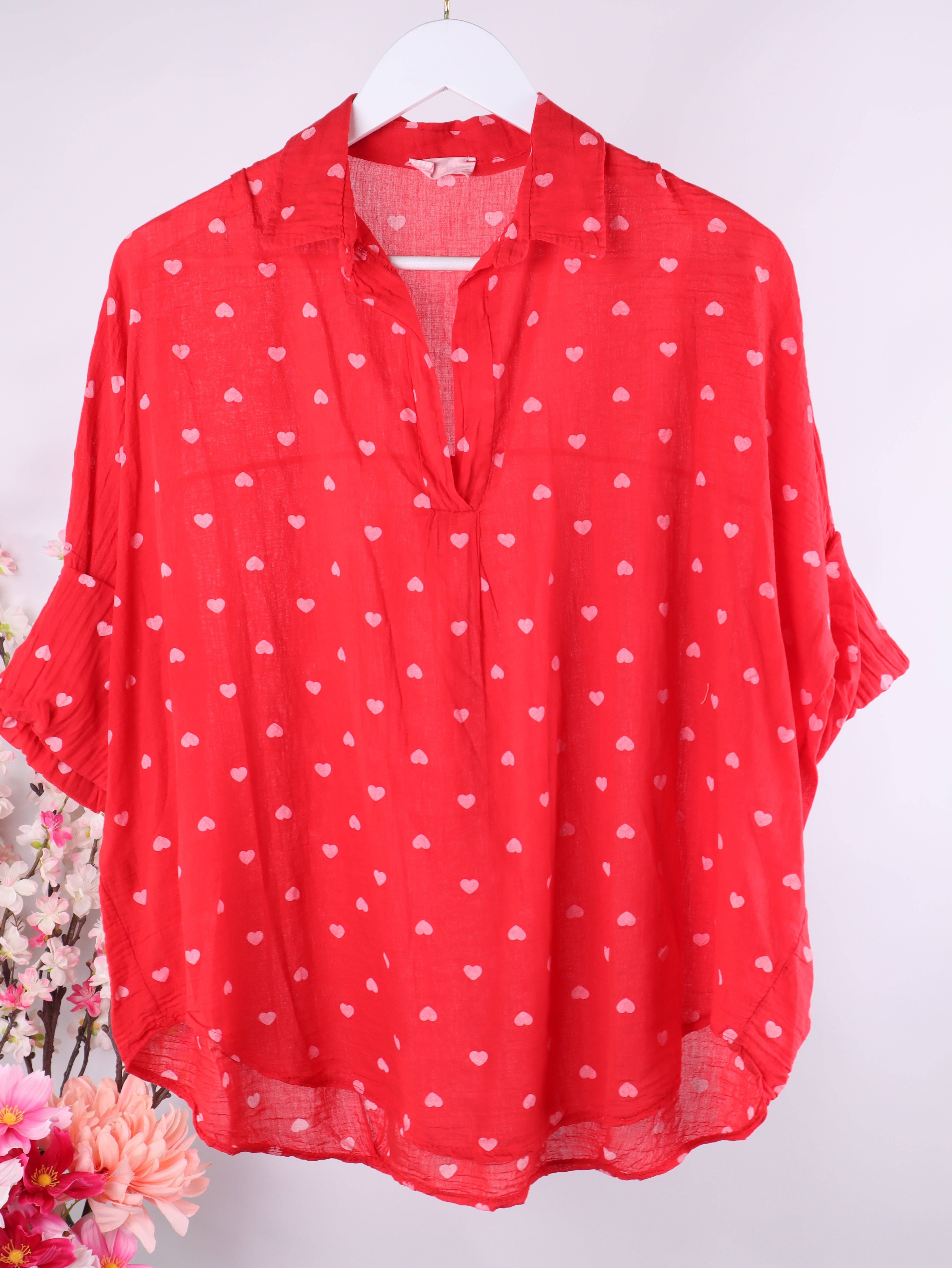 Leichte Bluse mit Herzen