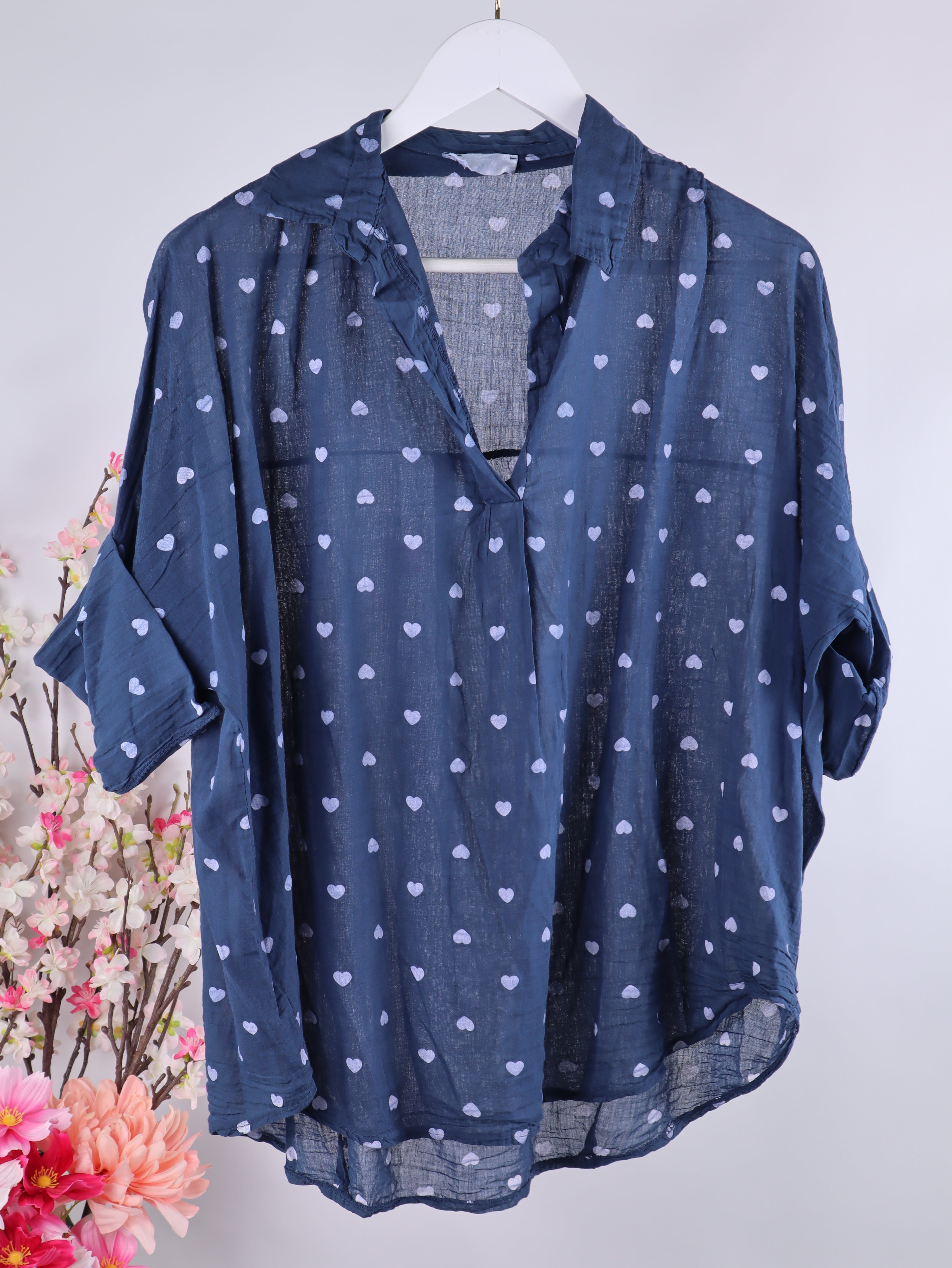 Leichte Bluse mit Herzen