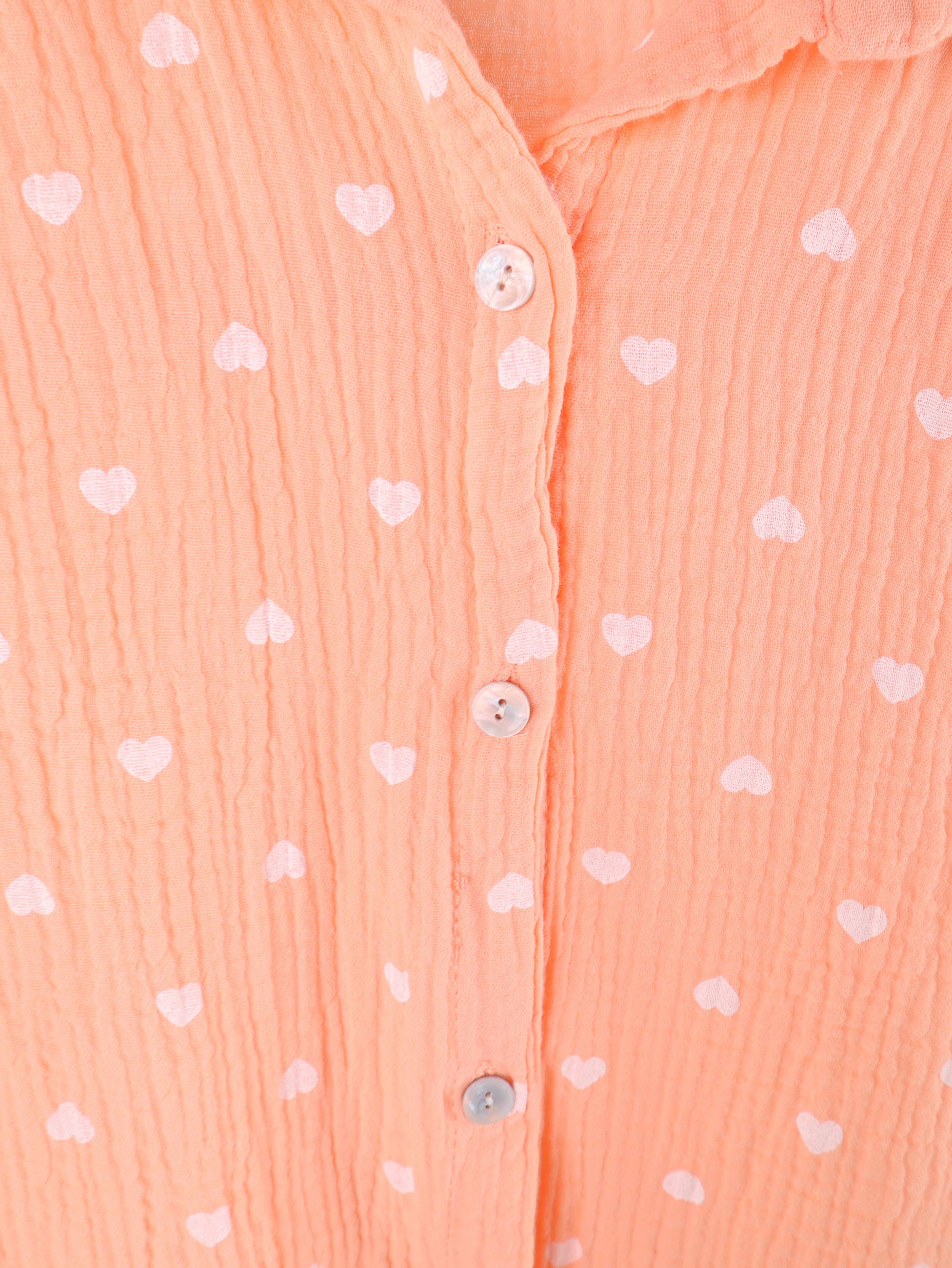 Musselin Bluse mit Herzprint