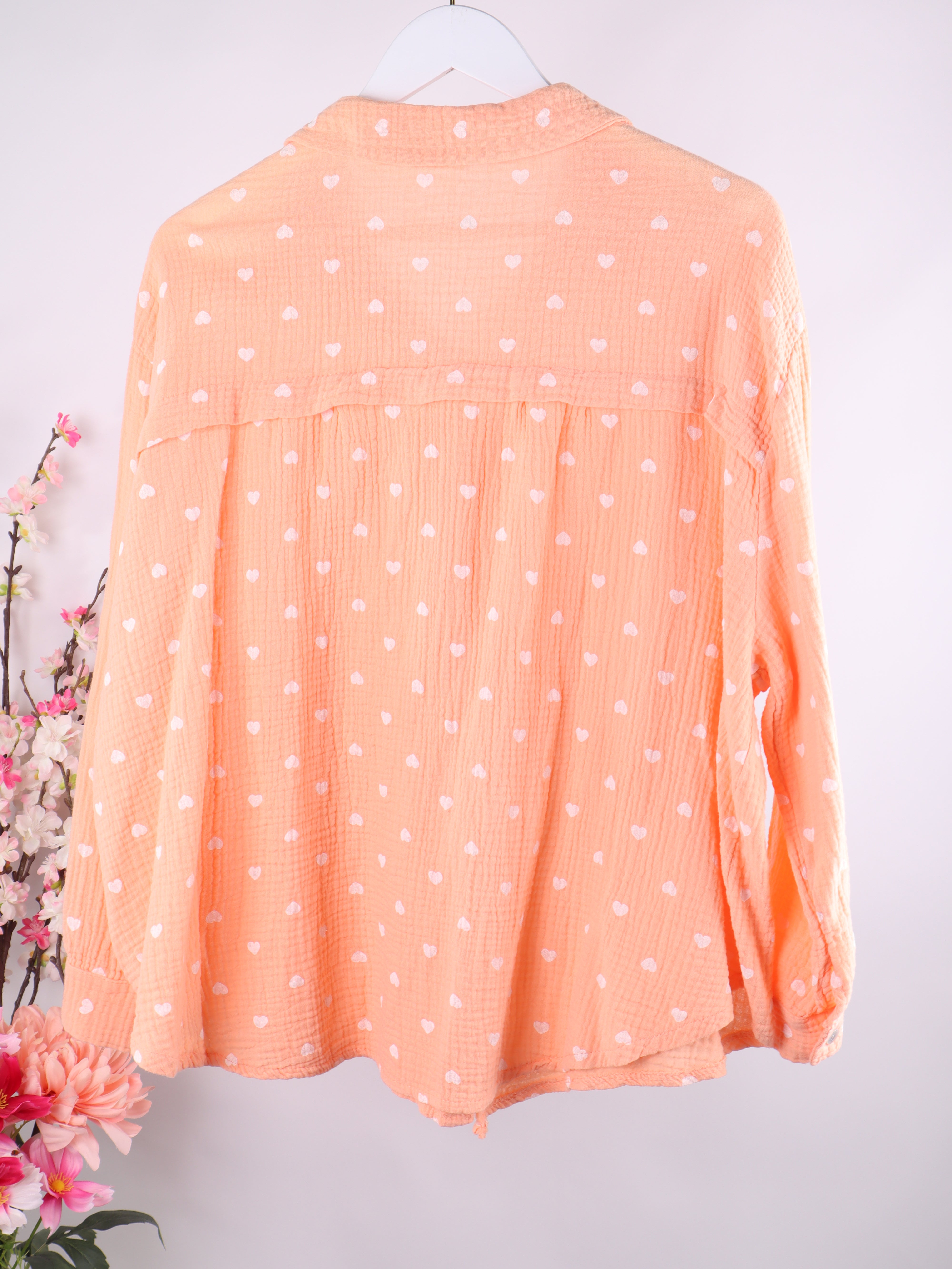 Musselin Bluse mit Herzprint