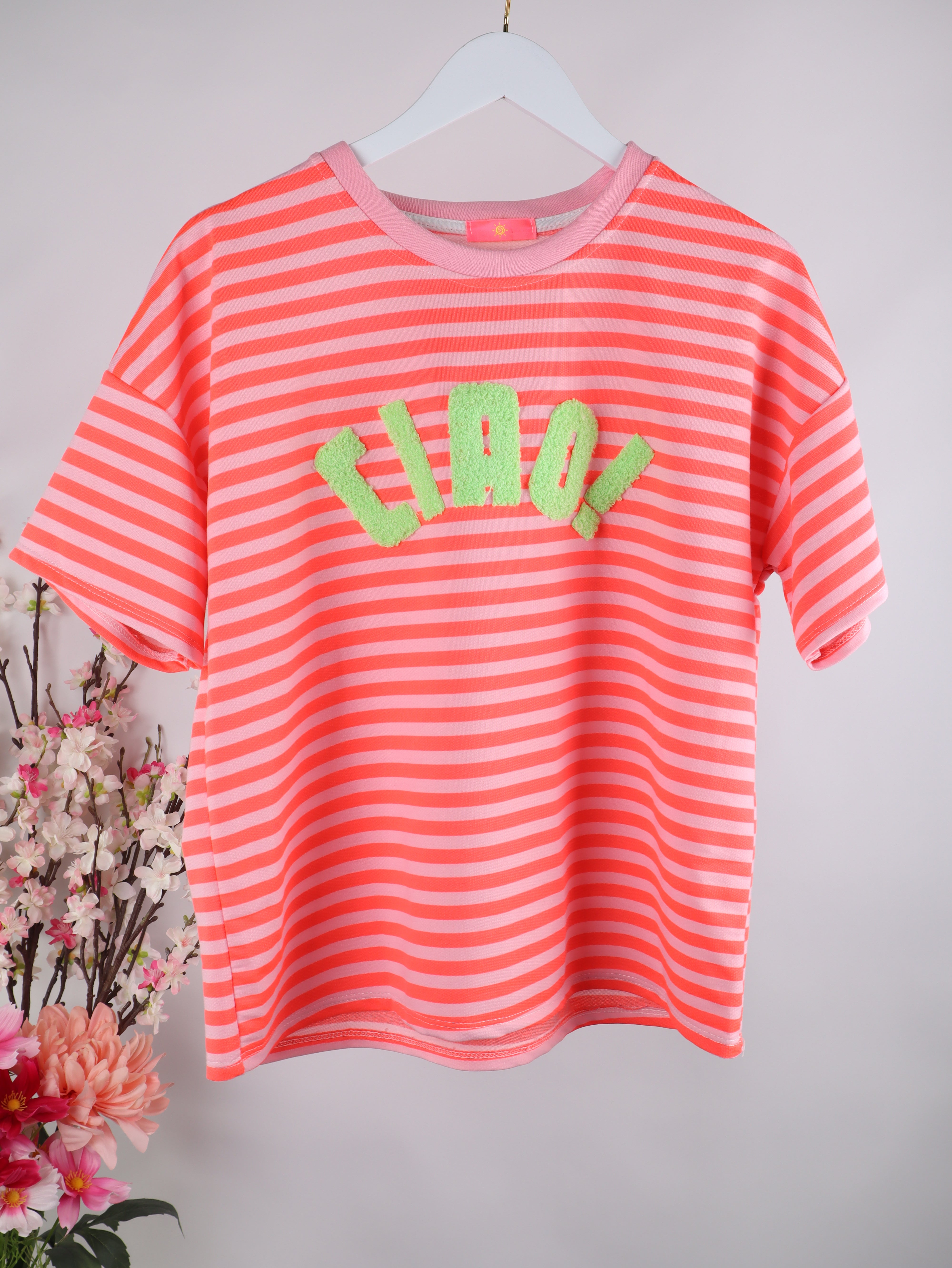 Gestreiftes Sweatshirt „CIAO“