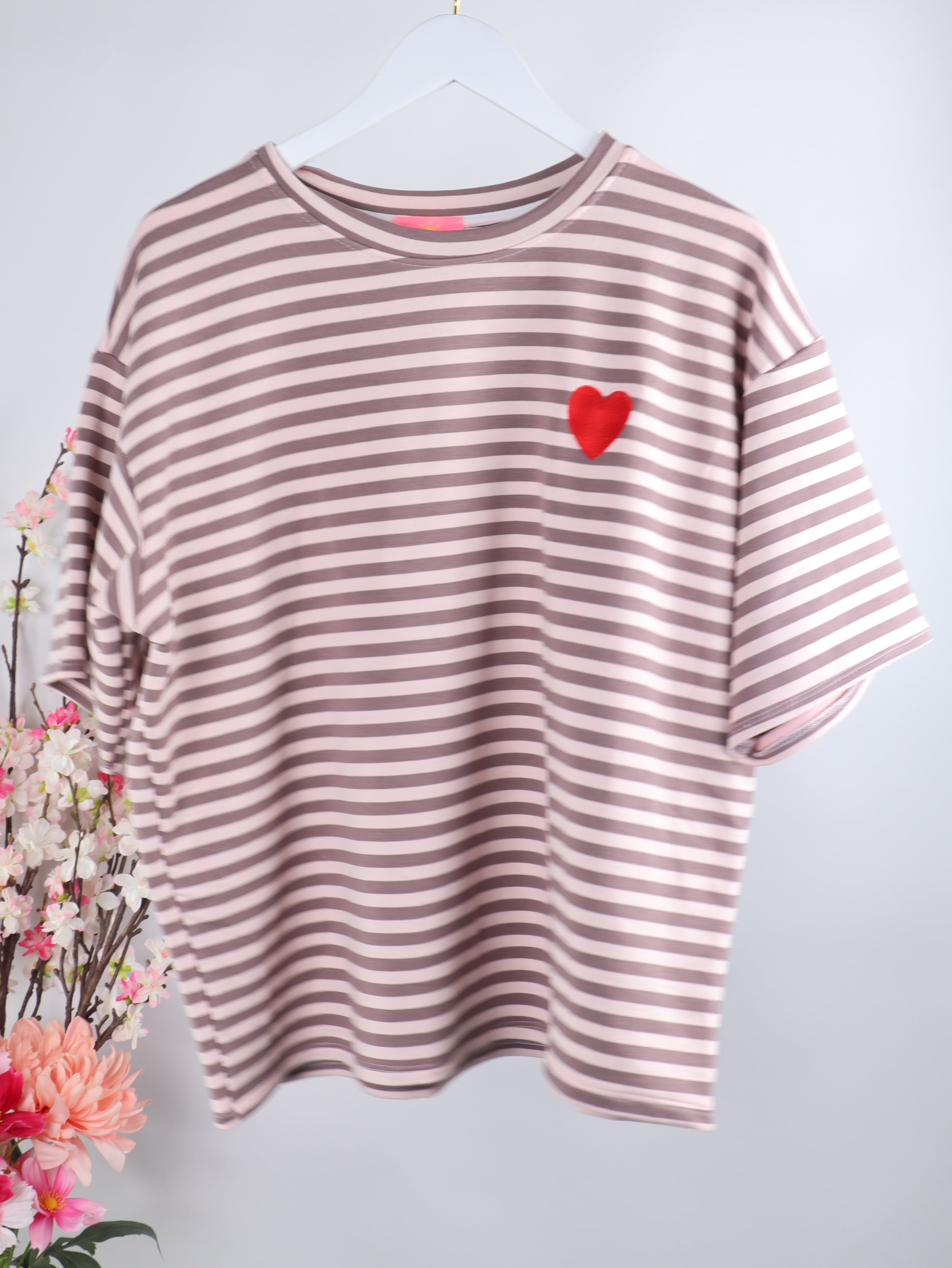 Streifen-Shirt mit Herz