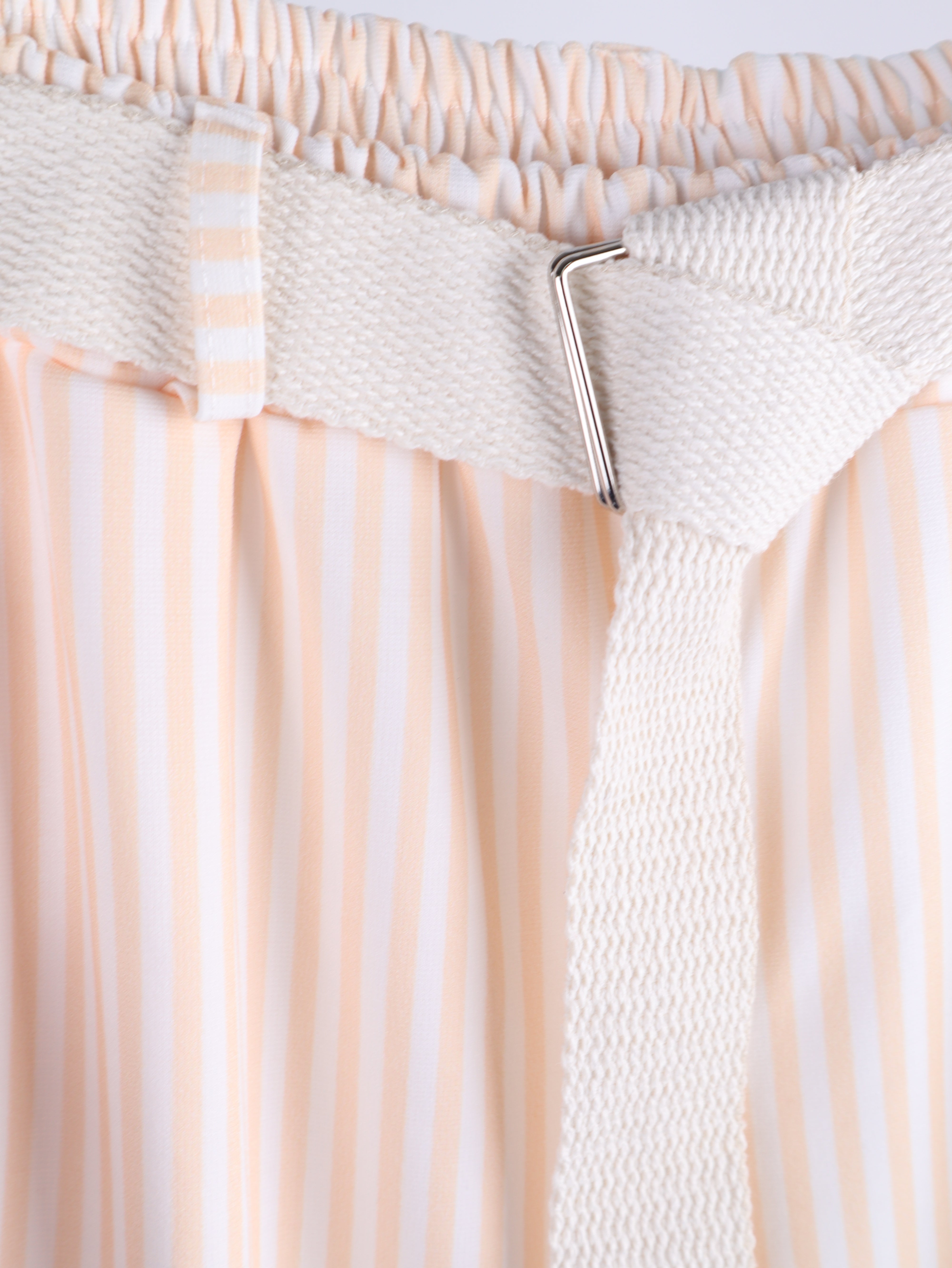 Streifen Stoffhose mit elastischem Bund & Gürtel