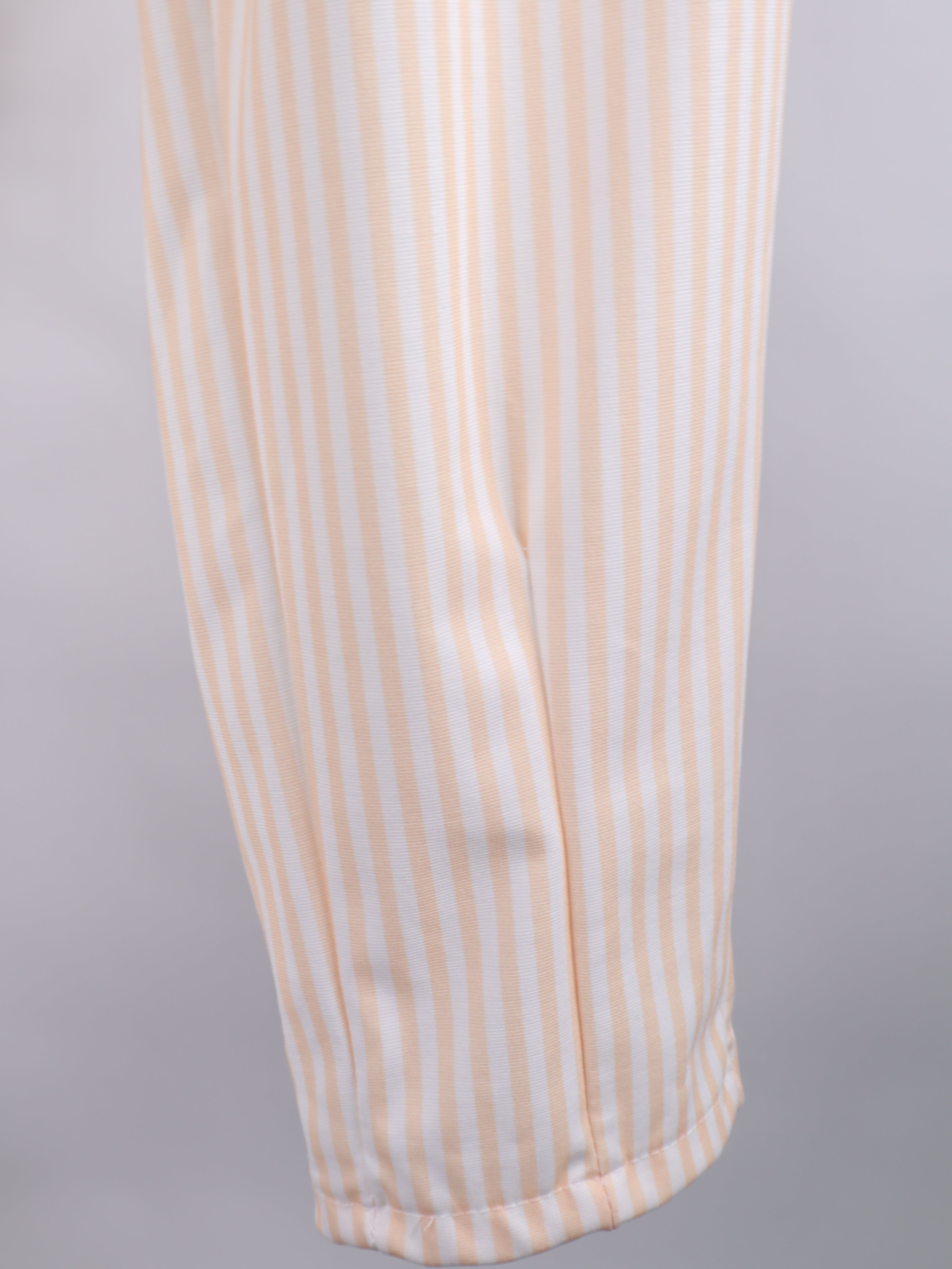 Streifen Stoffhose mit elastischem Bund & Gürtel