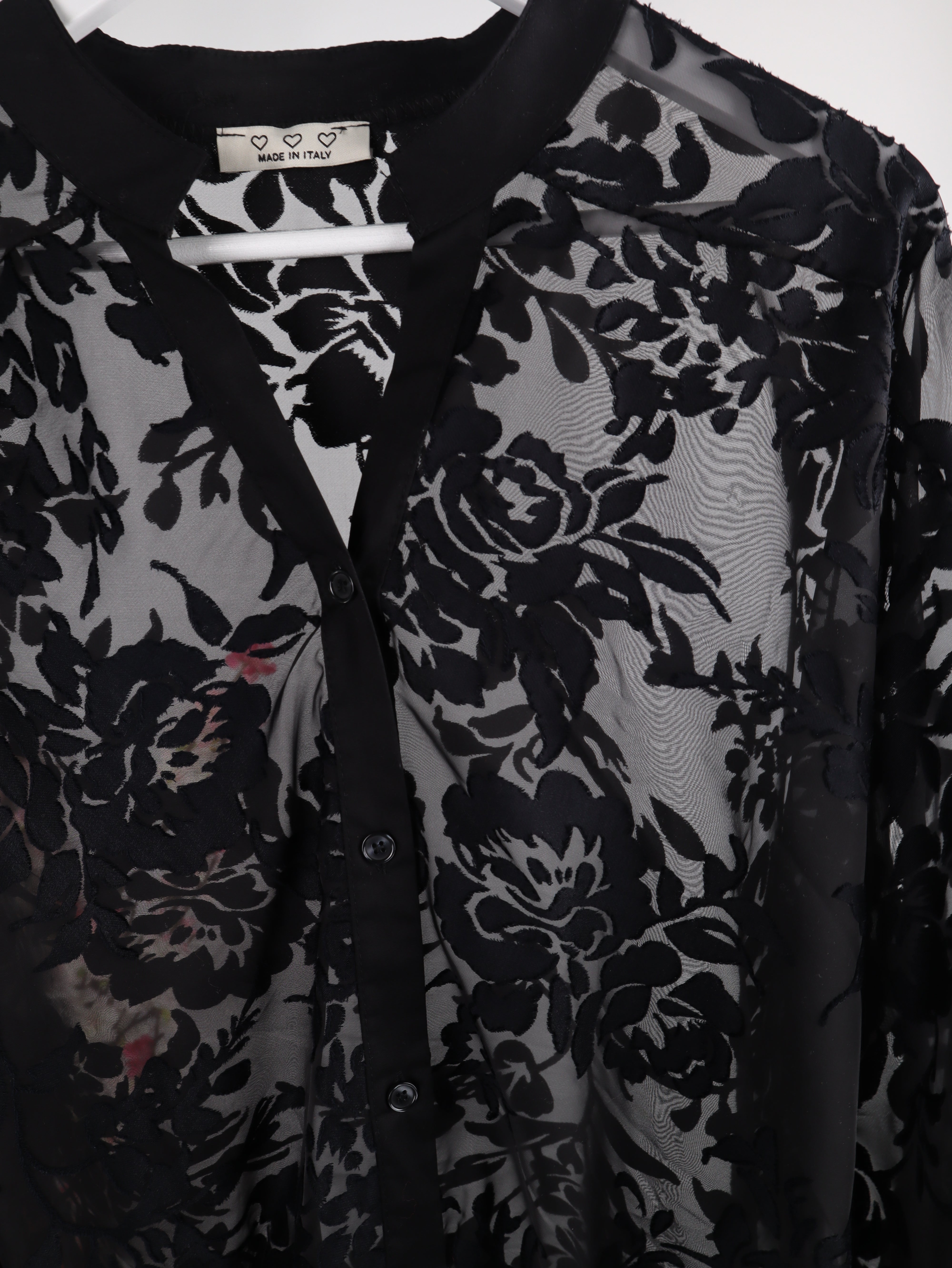 Transparente Oversize-Bluse mit floralem Muster