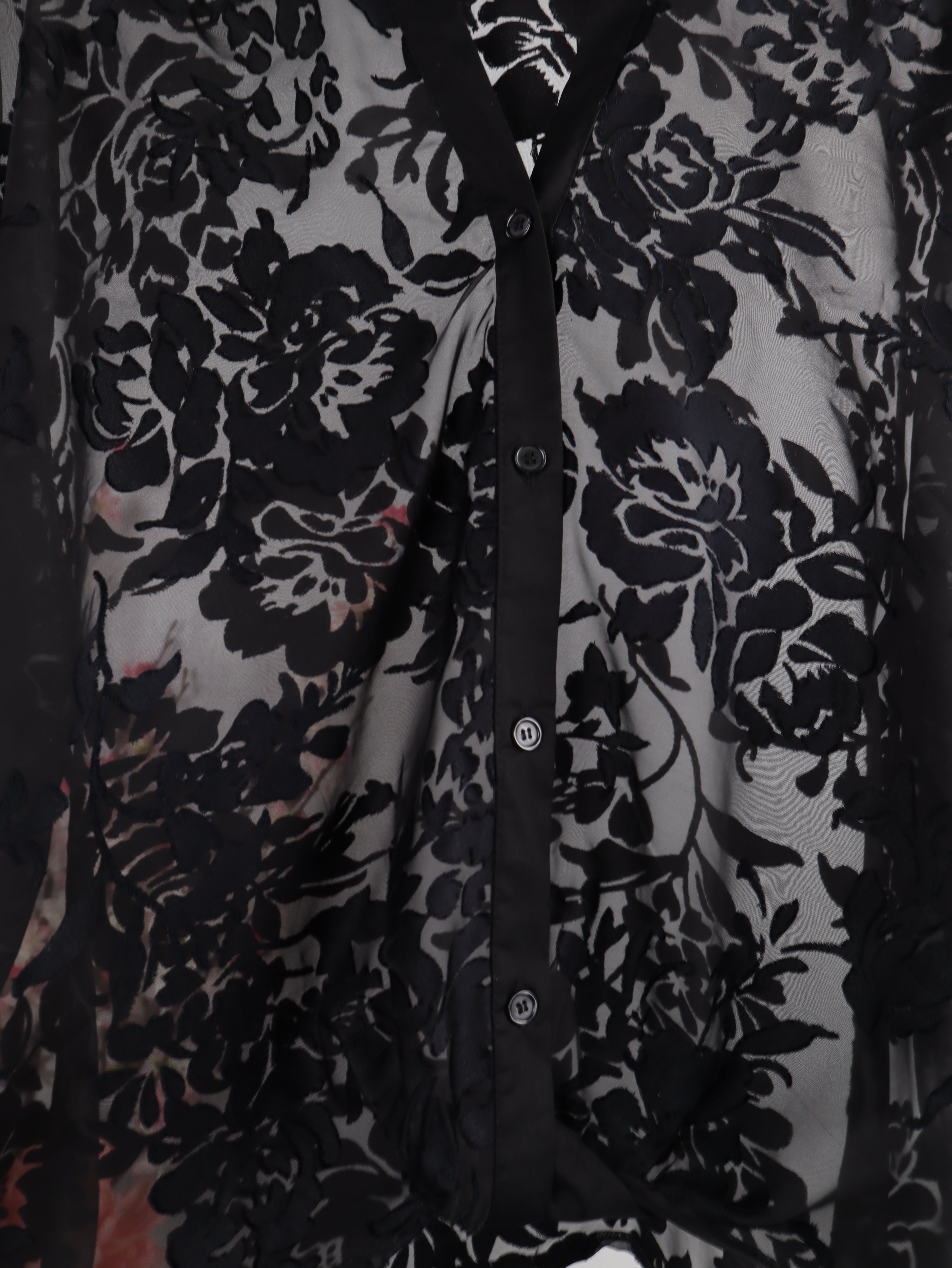 Transparente Oversize-Bluse mit floralem Muster