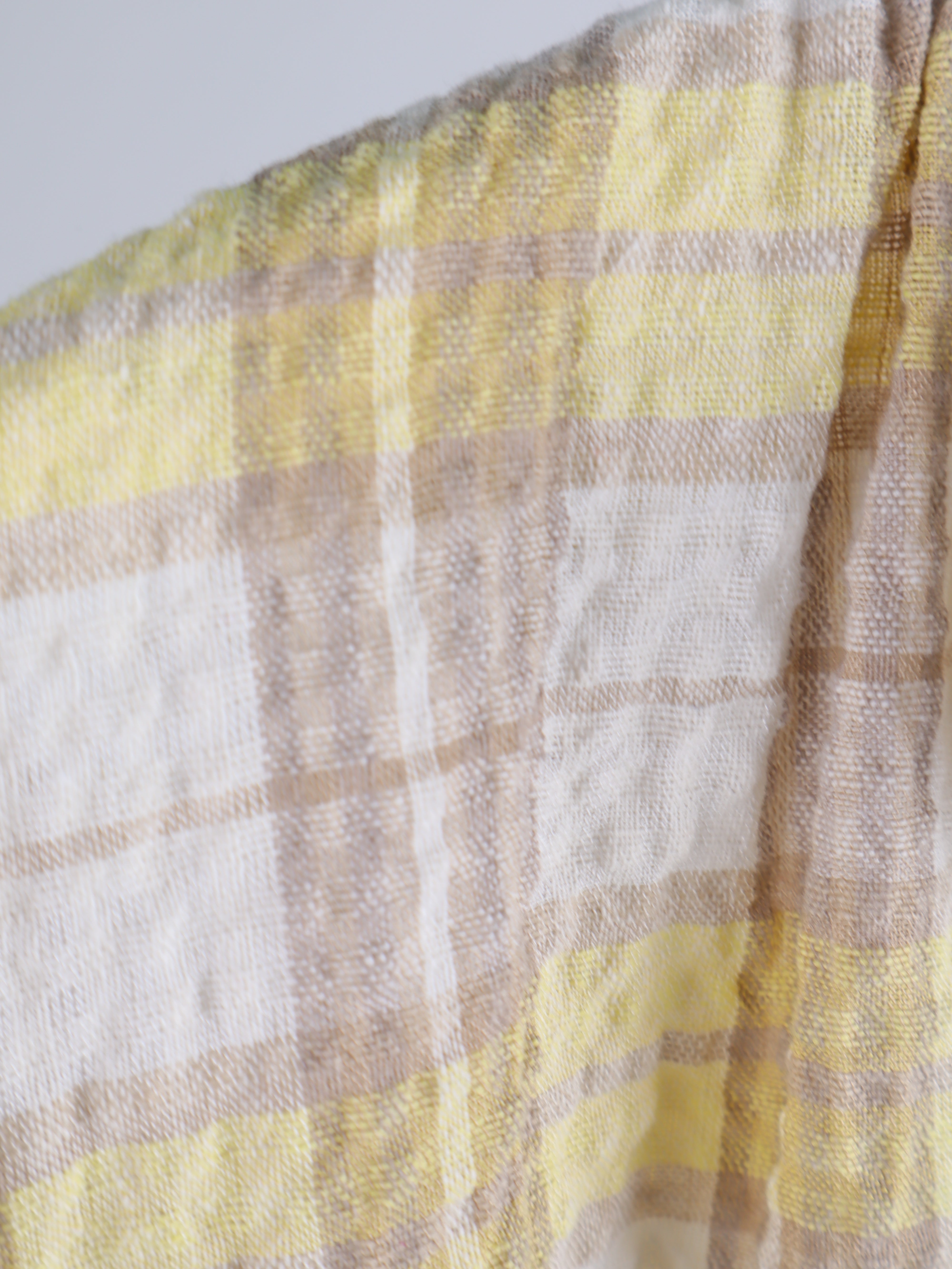 Karierte Baumwoll-Bluse in Crinkle-Optik