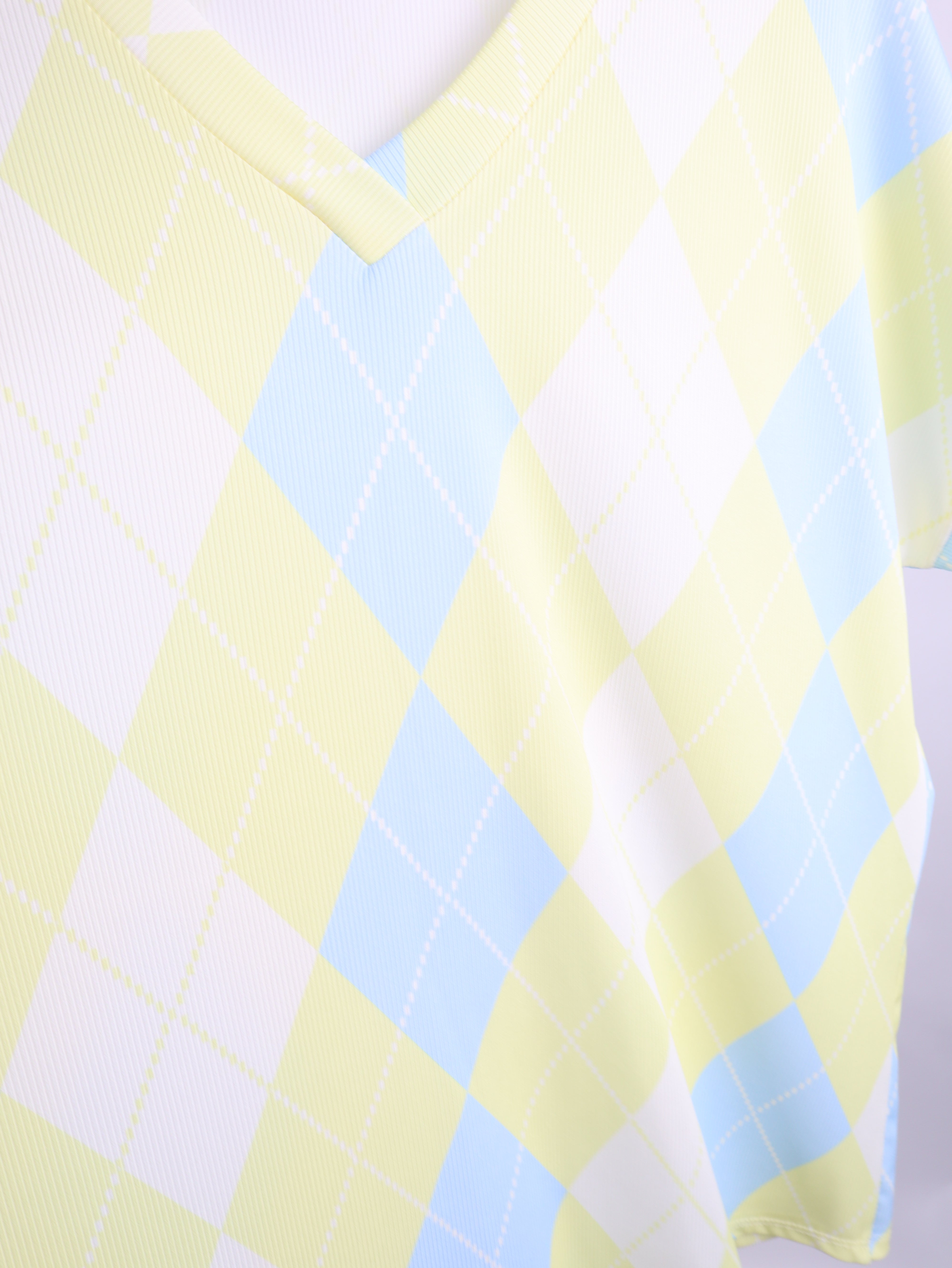 Geripptes Oversize-Shirt mit Rautenmuster