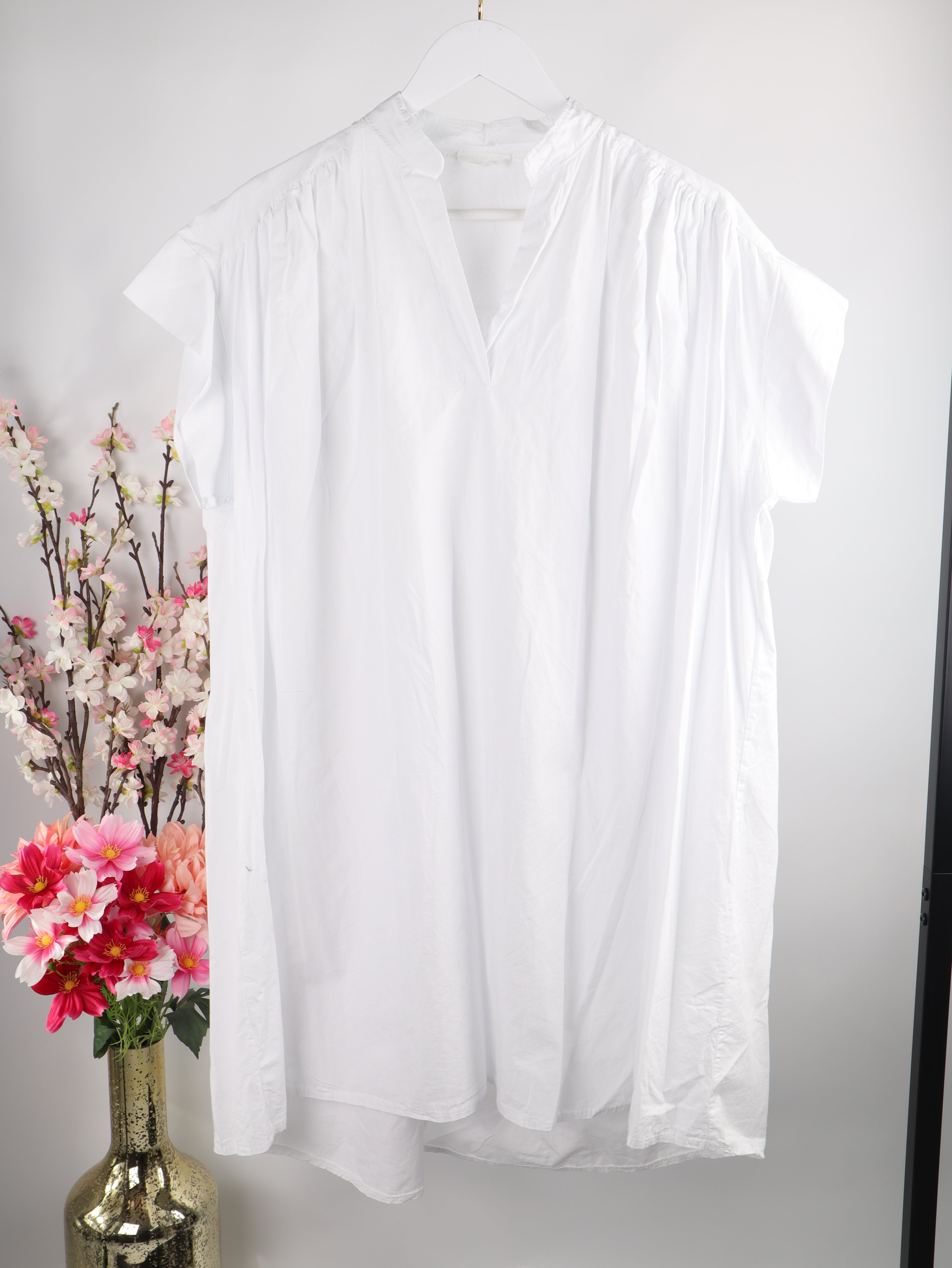 Lange Oversize Baumwoll-Tunika