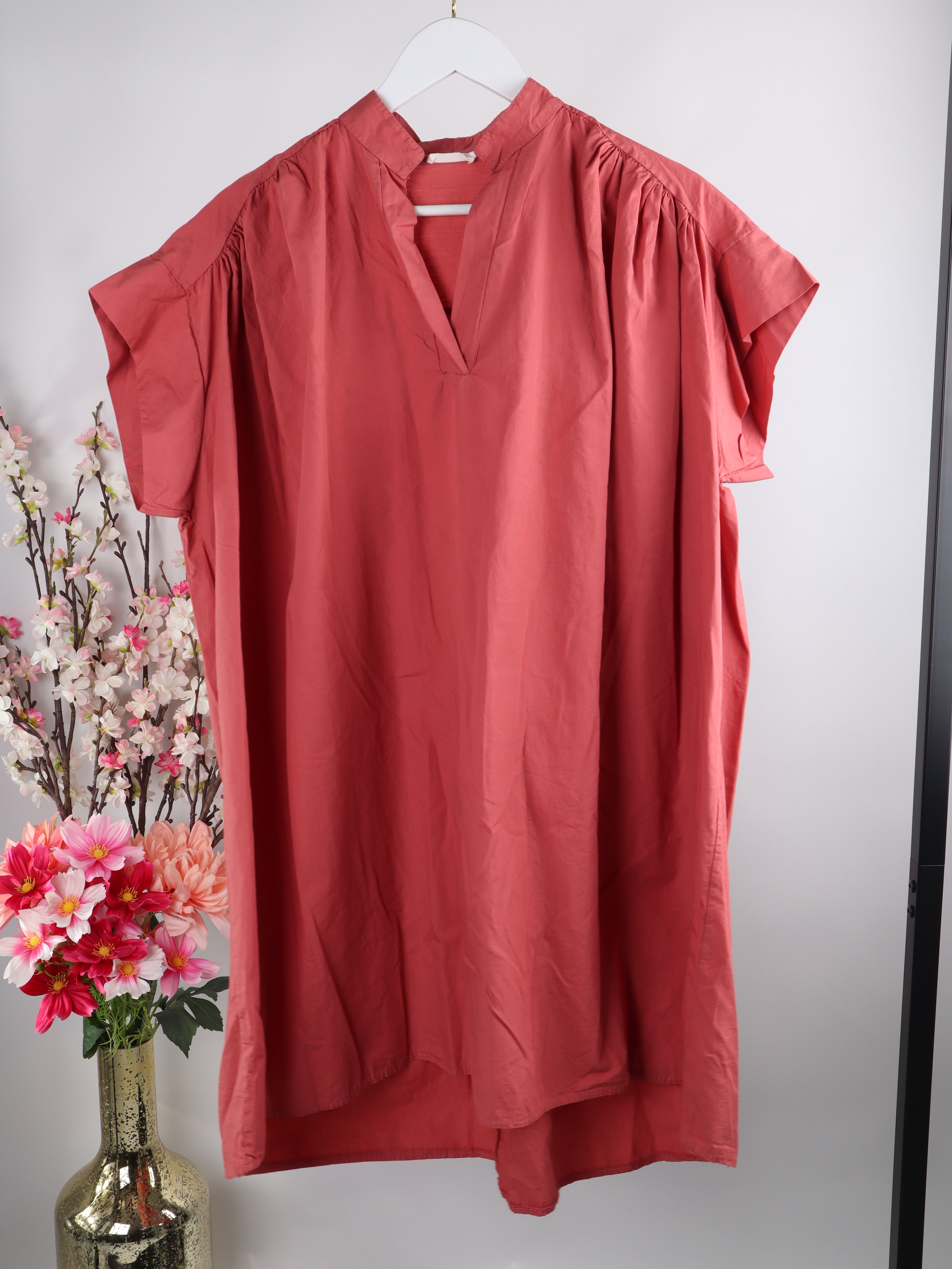 Lange Oversize Baumwoll-Tunika