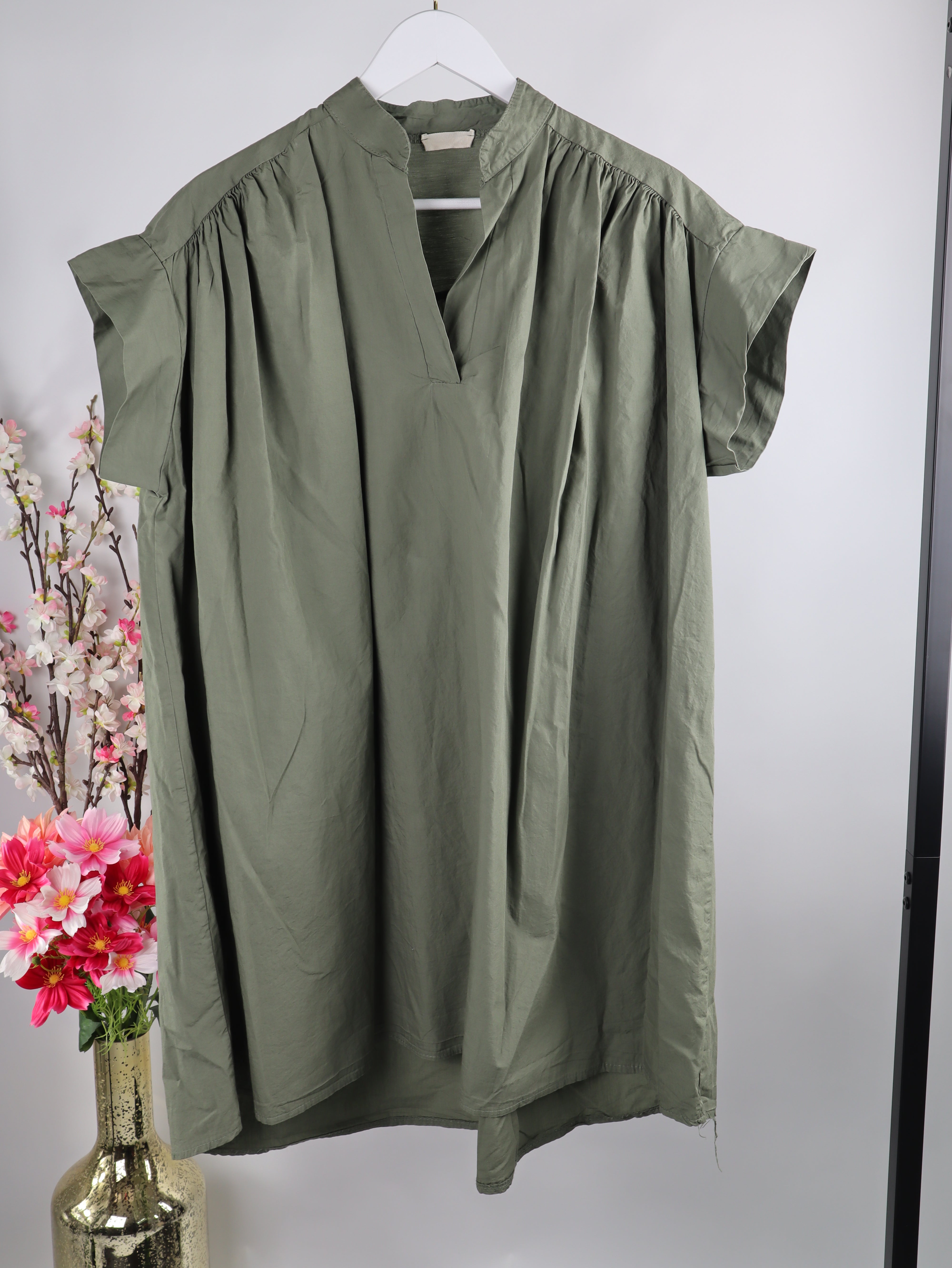 Lange Oversize Baumwoll-Tunika