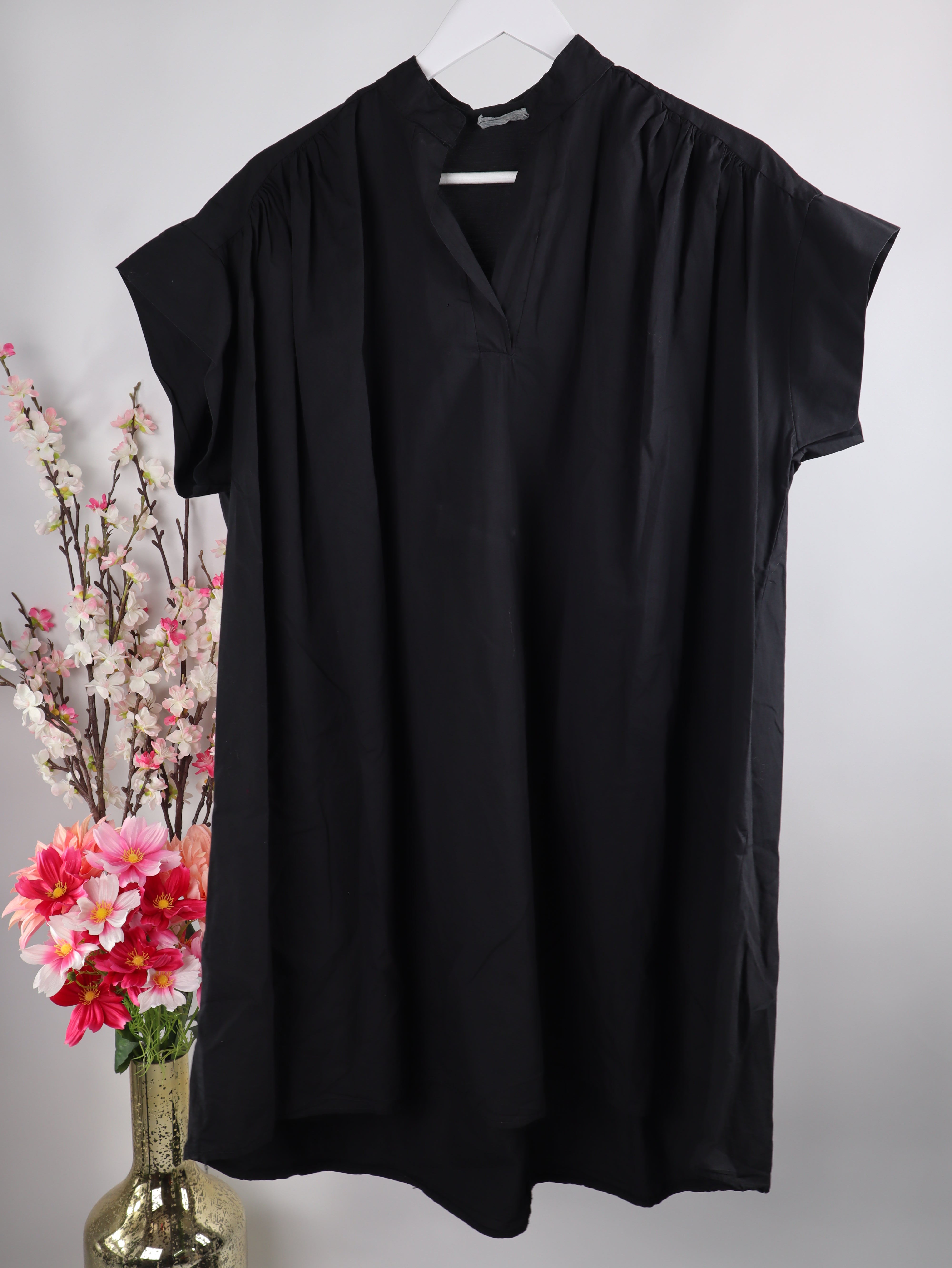 Lange Oversize Baumwoll-Tunika