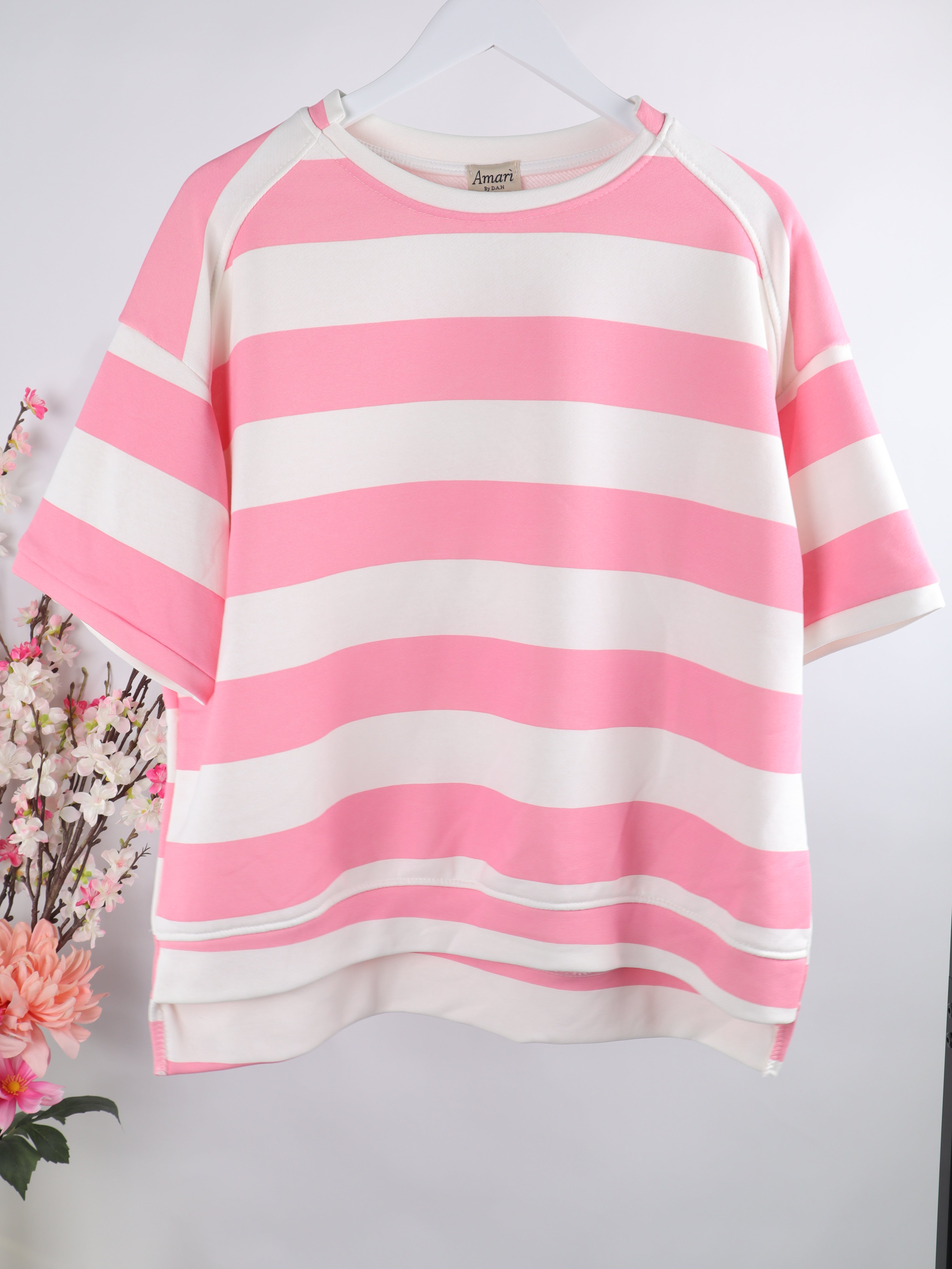 Kurzarm-Sweatshirt Streifen