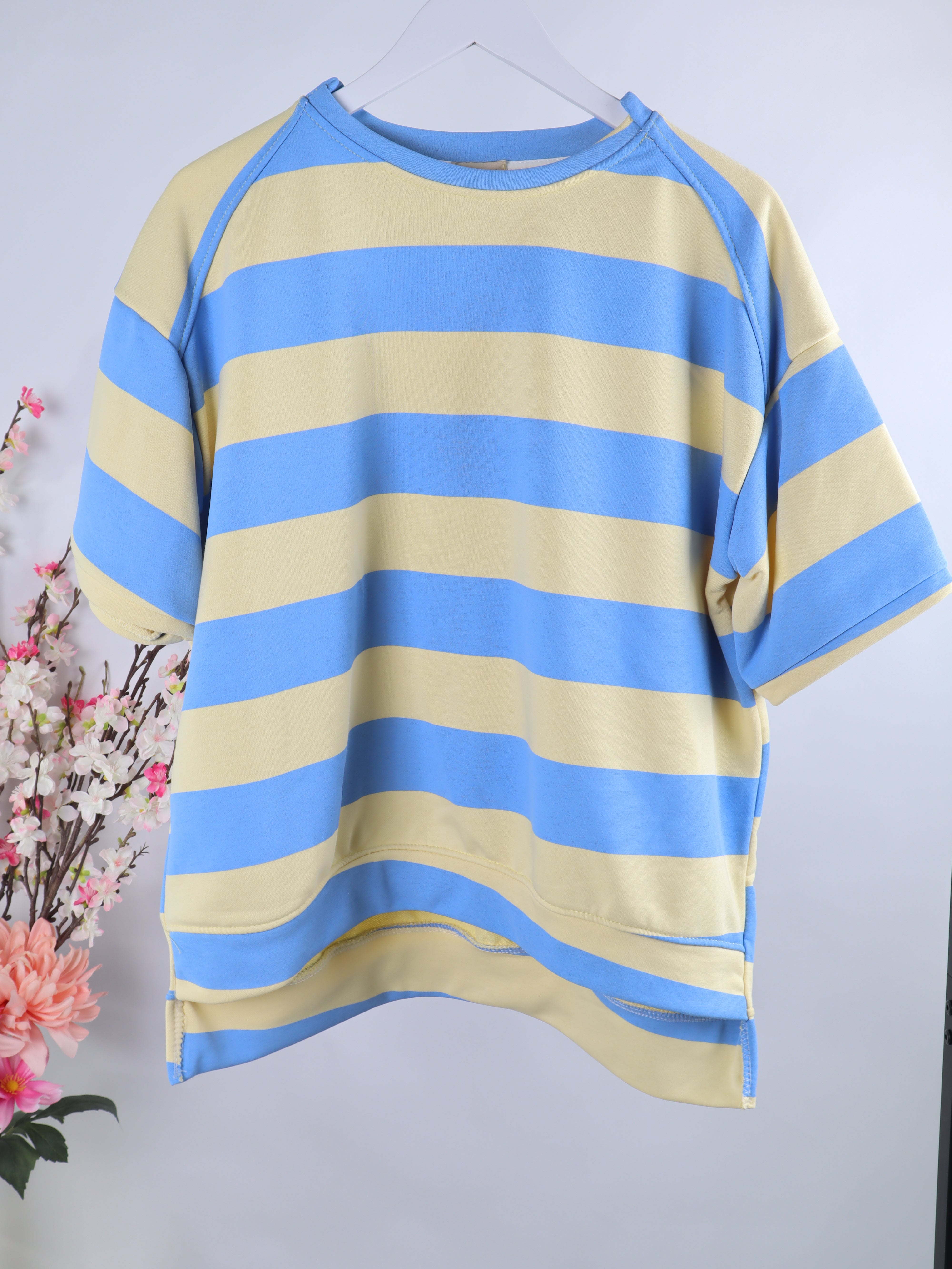 Kurzarm-Sweatshirt Streifen