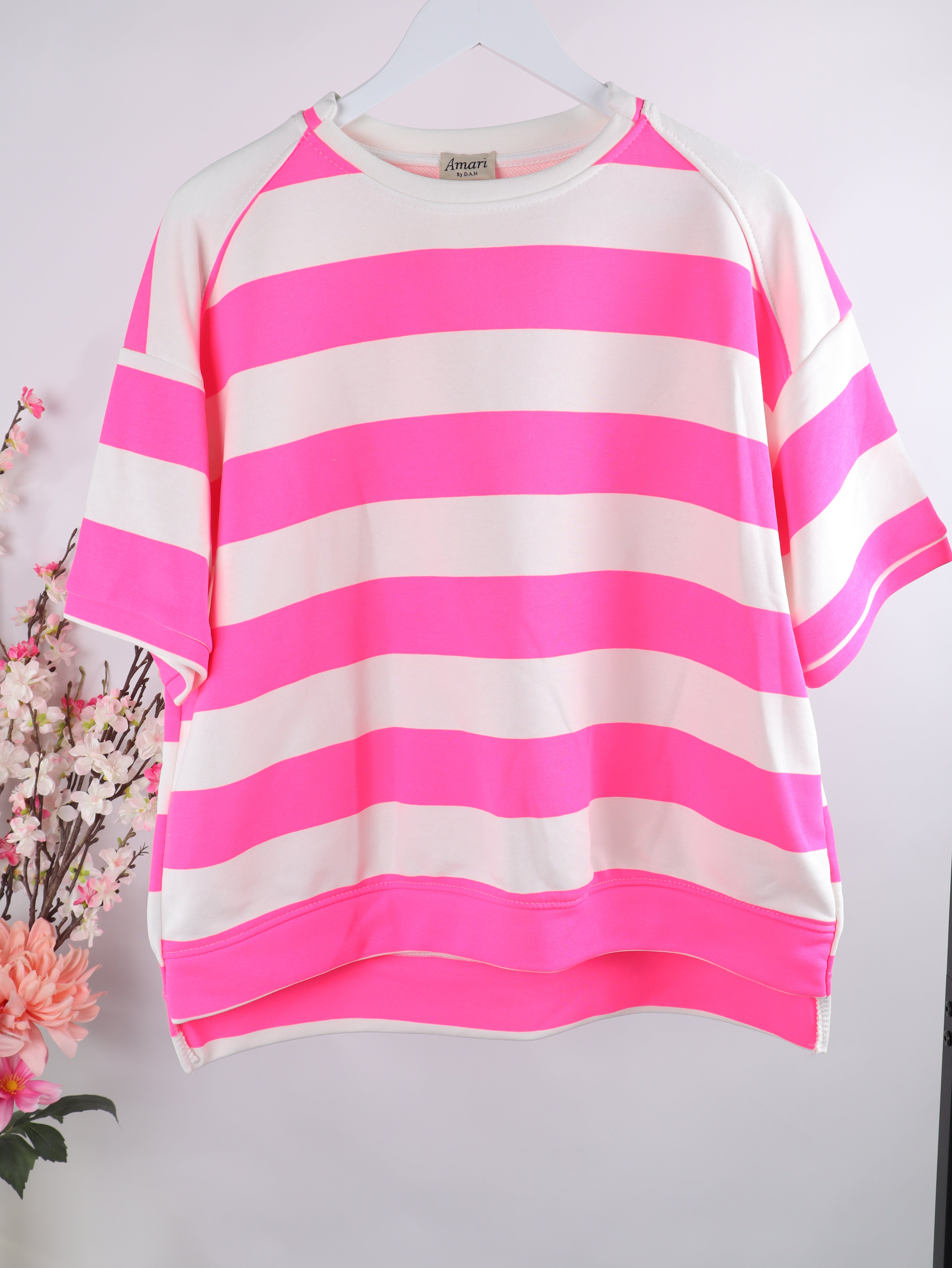 Kurzarm-Sweatshirt Streifen