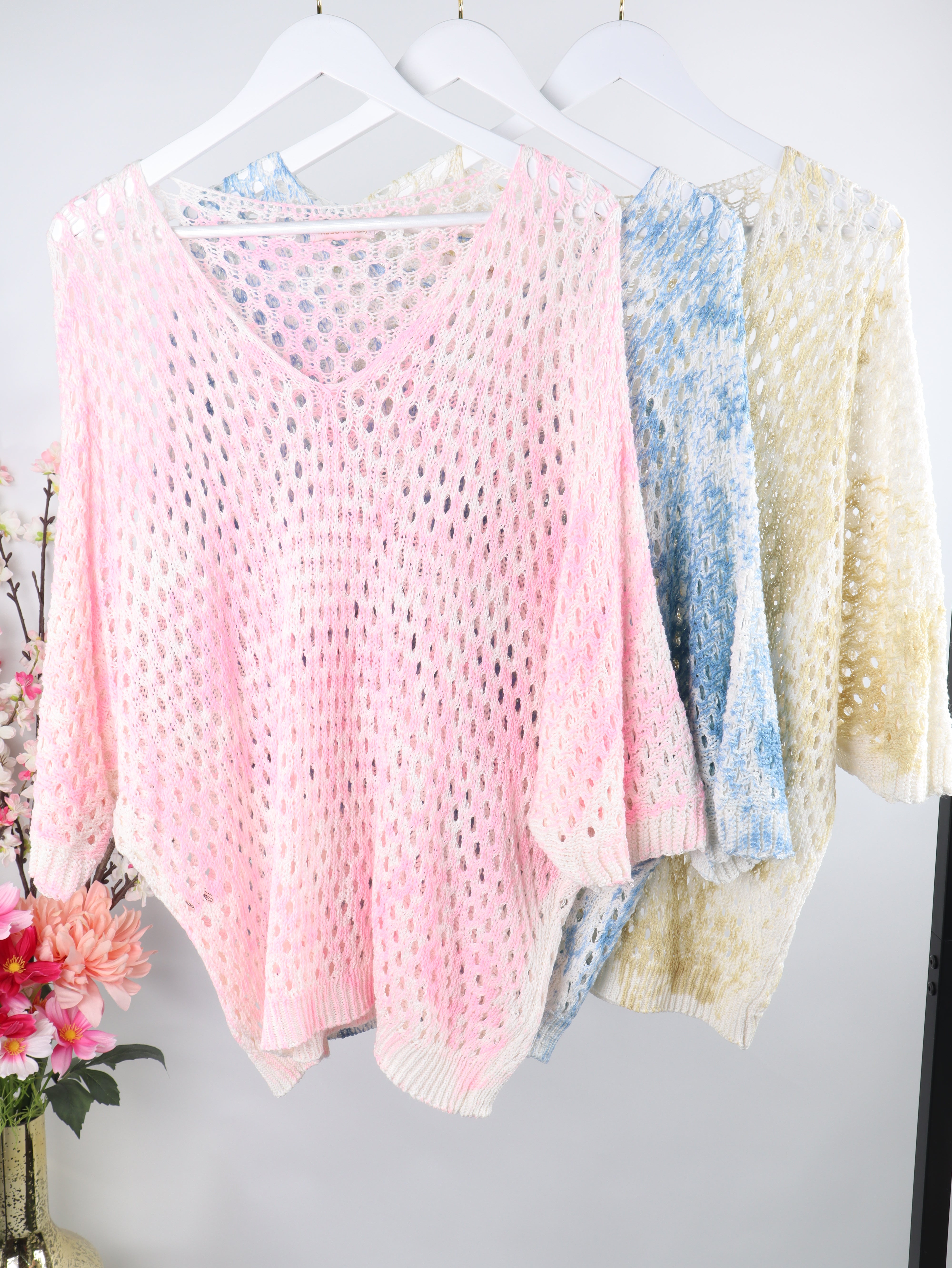 Oversize Strick-Pullover Batik