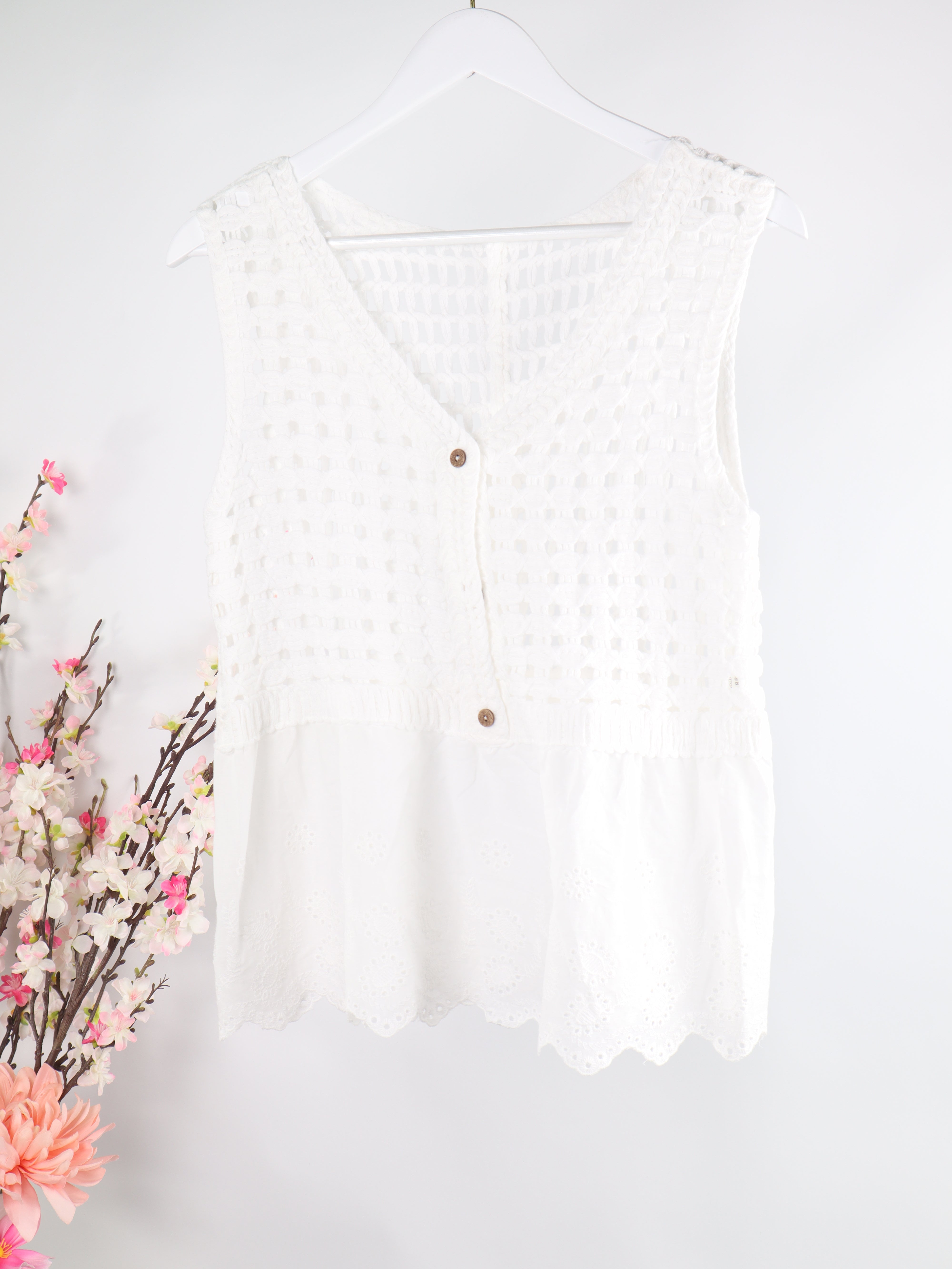 Boho Häkel-Top mit Volant