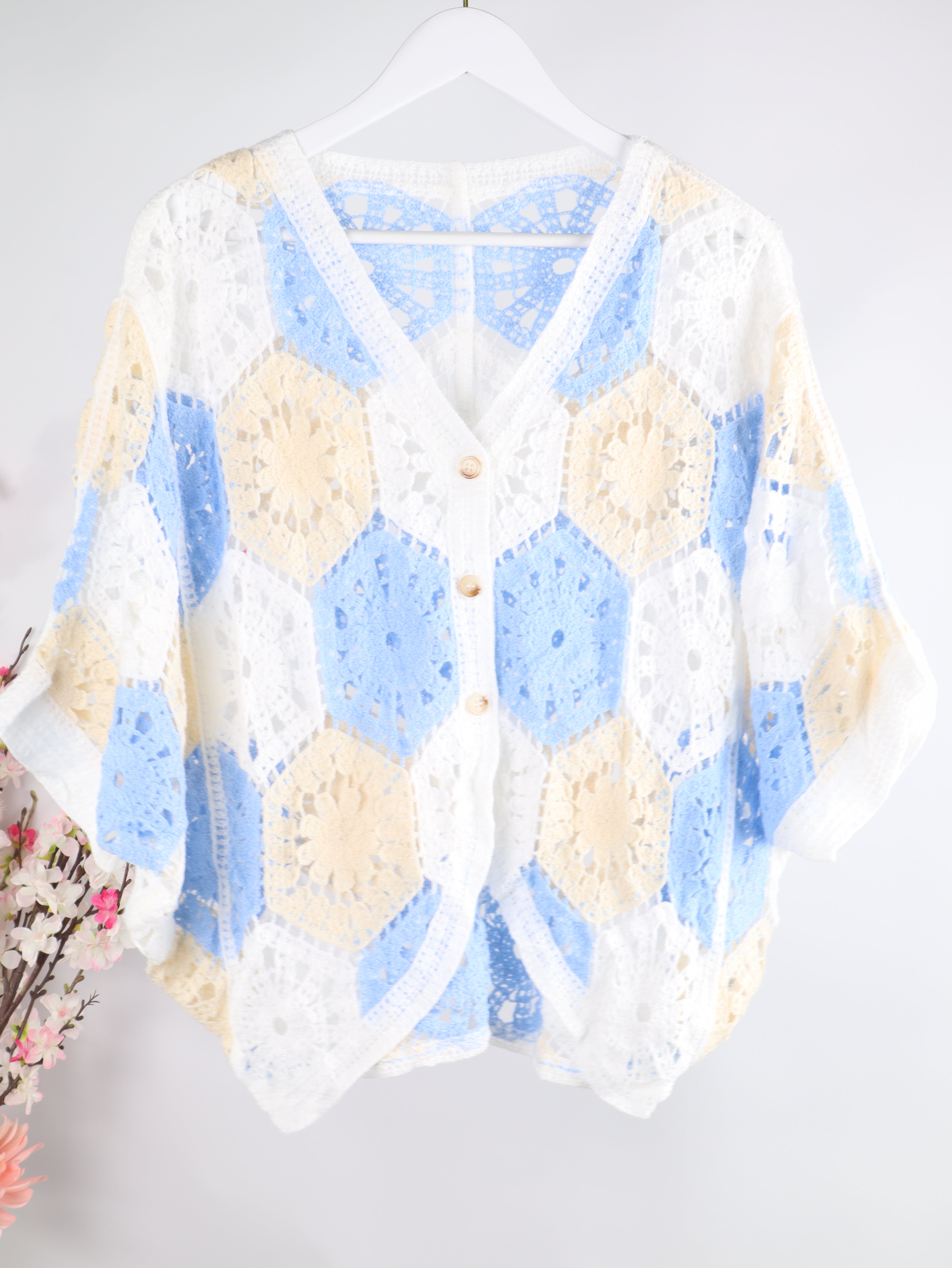 Boho Häkel Cardigan Multicolor