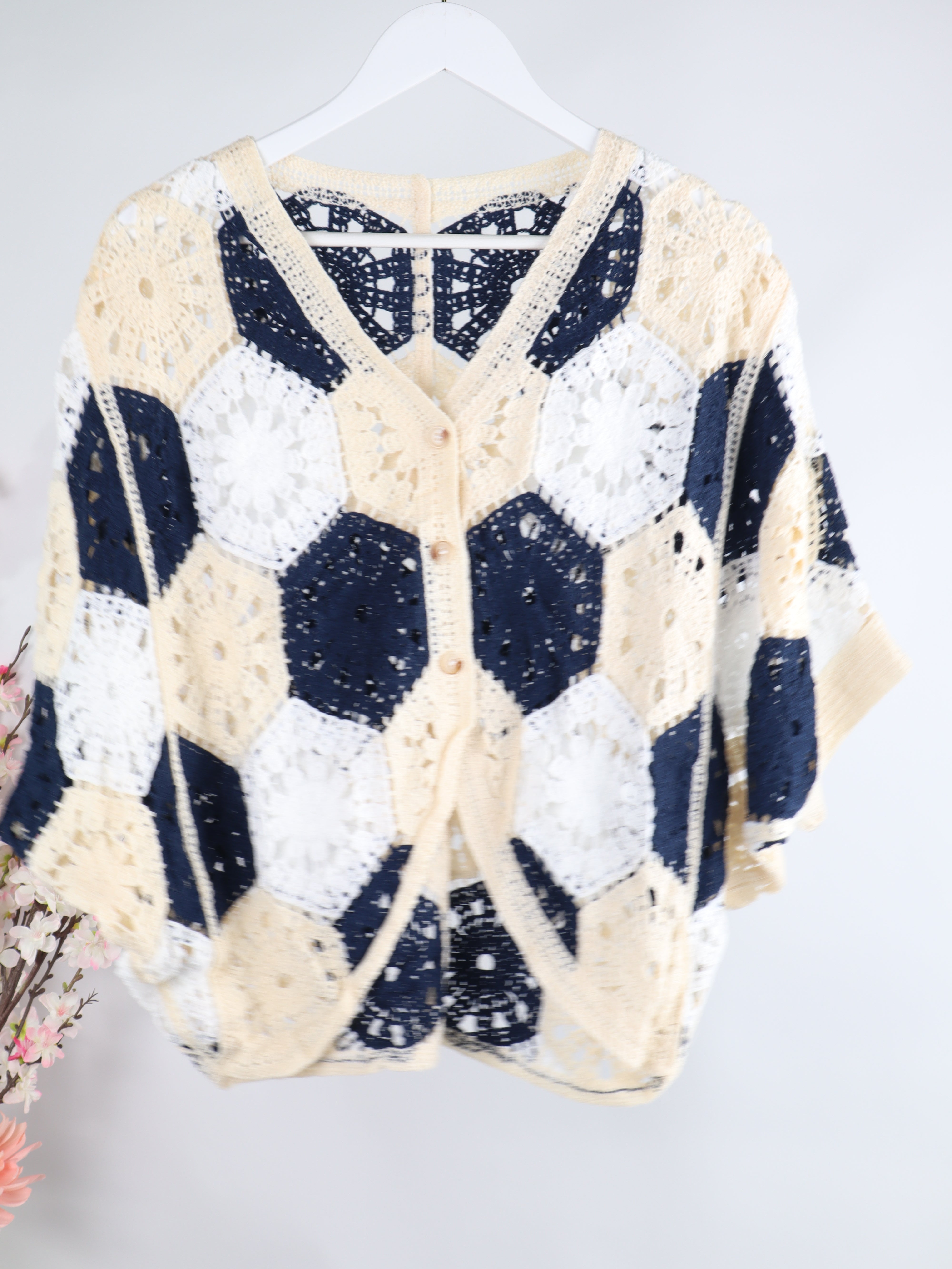 Boho Häkel Cardigan Multicolor