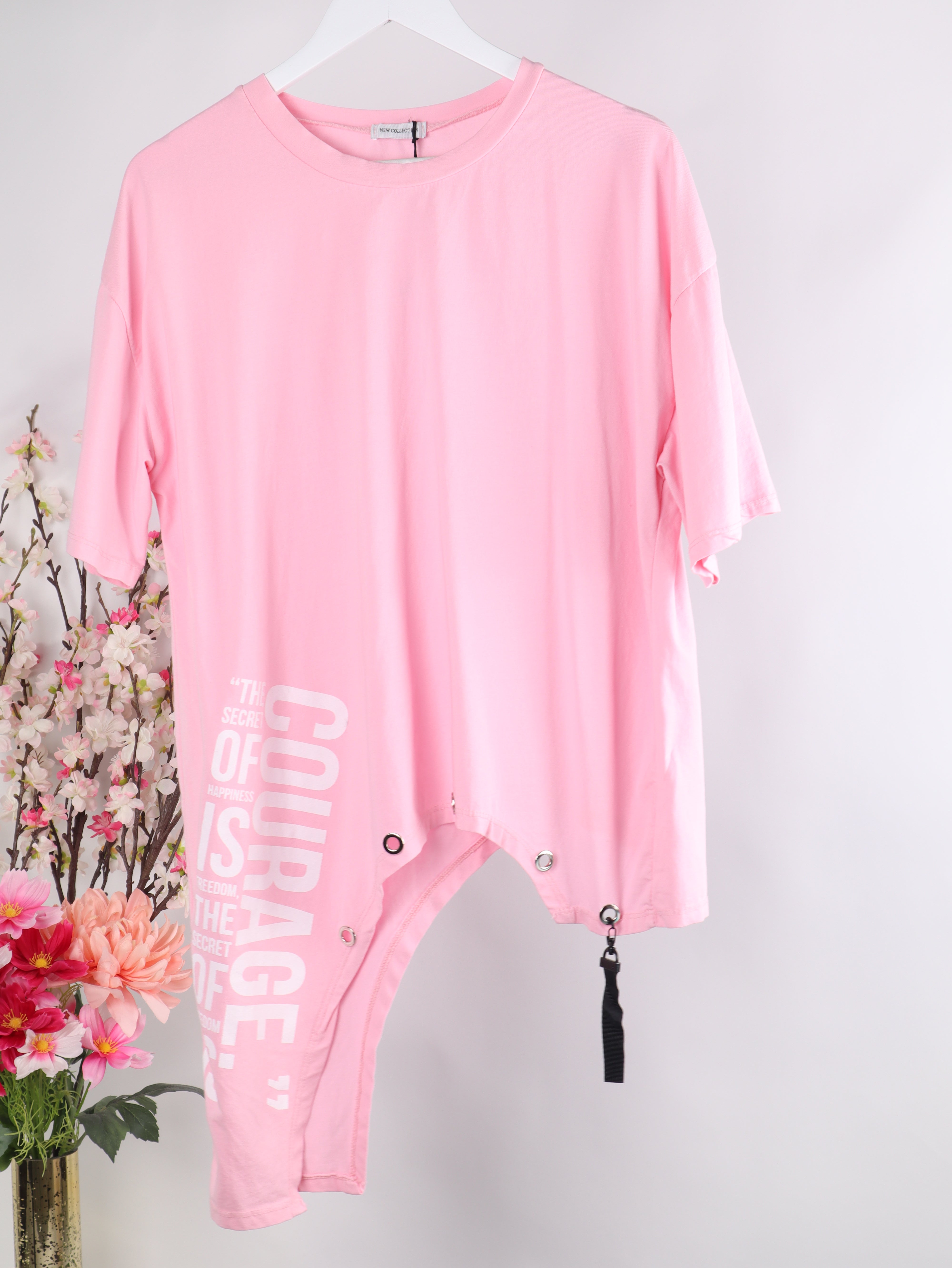 Oversize Shirt „Courage“ mit Ösen